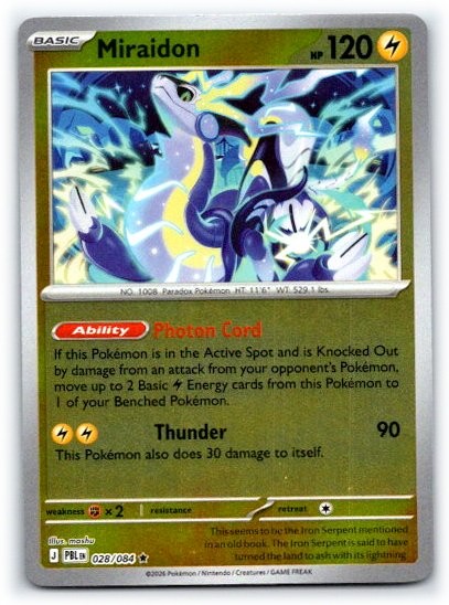 Miraidon 028/084 ~ Reverse Holo English Near Mint