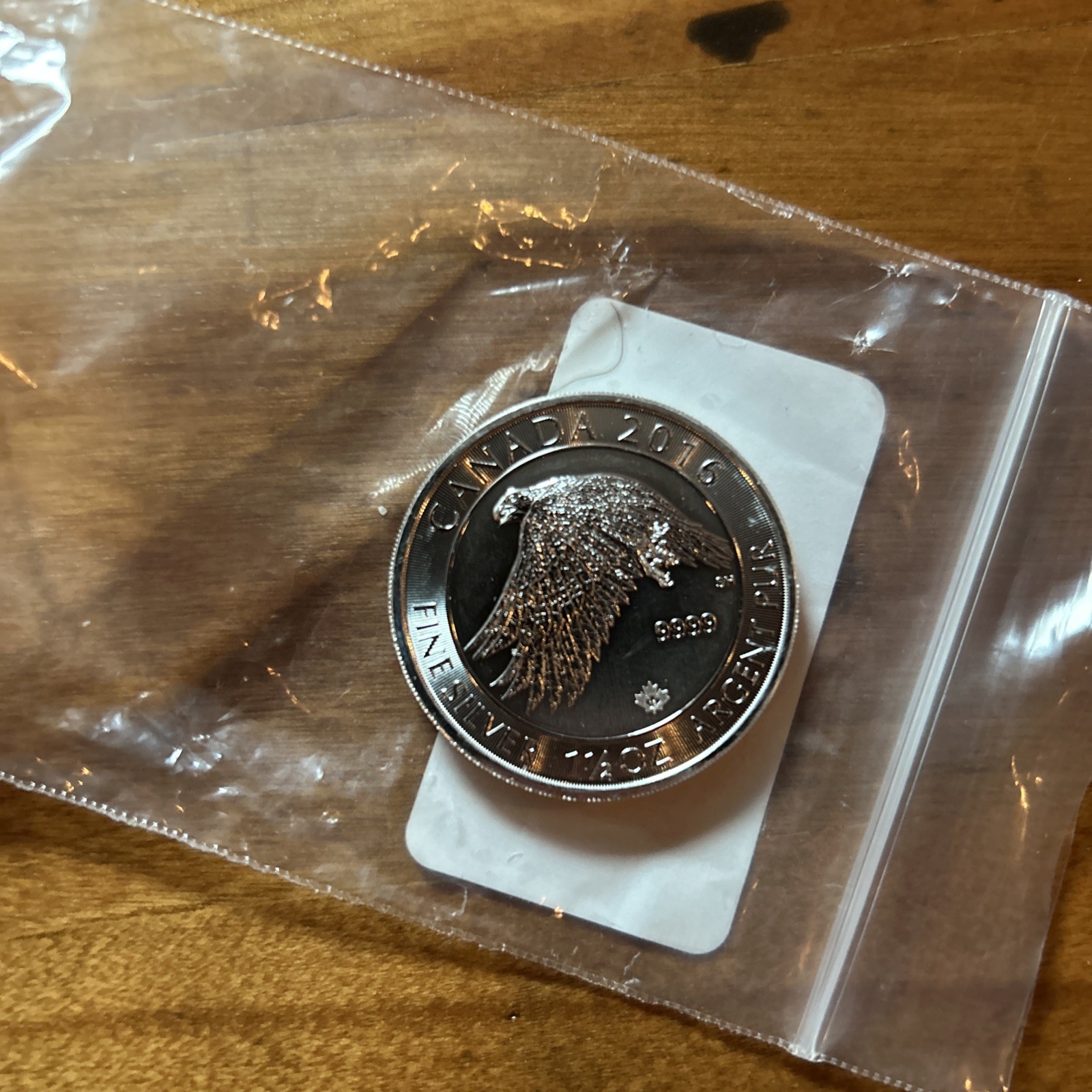 2016 $8 Canadian Silver 1.5 Troy oz White Falcon .9999 Fine