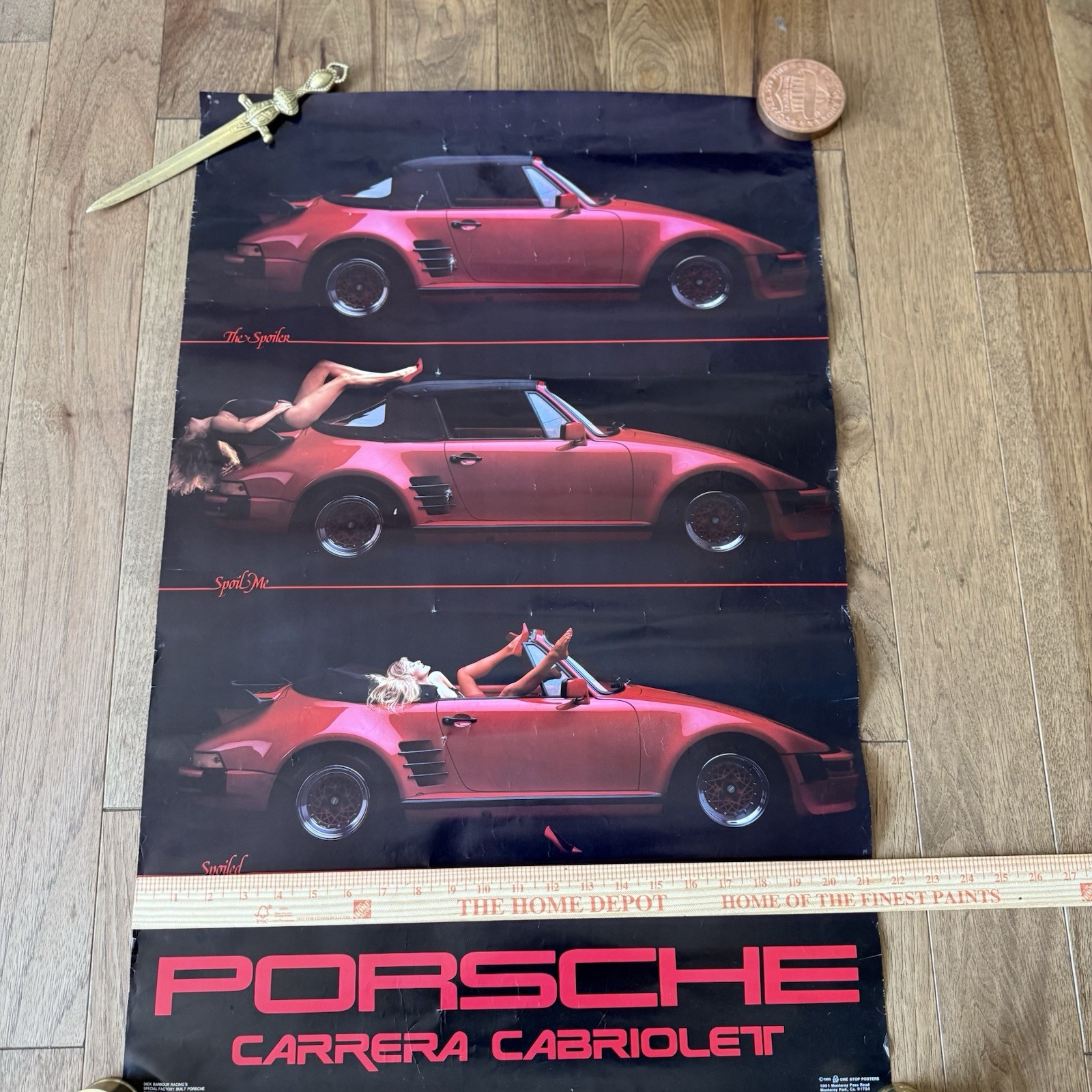 Porsche Carrera Cabriolet 1985 BBS Dick Barbour Racing Promo Poster Grant Edward Porsche Carrera Cabriolet 1985 BBS Dick Barbour Racing Promo Poster Grant Edward