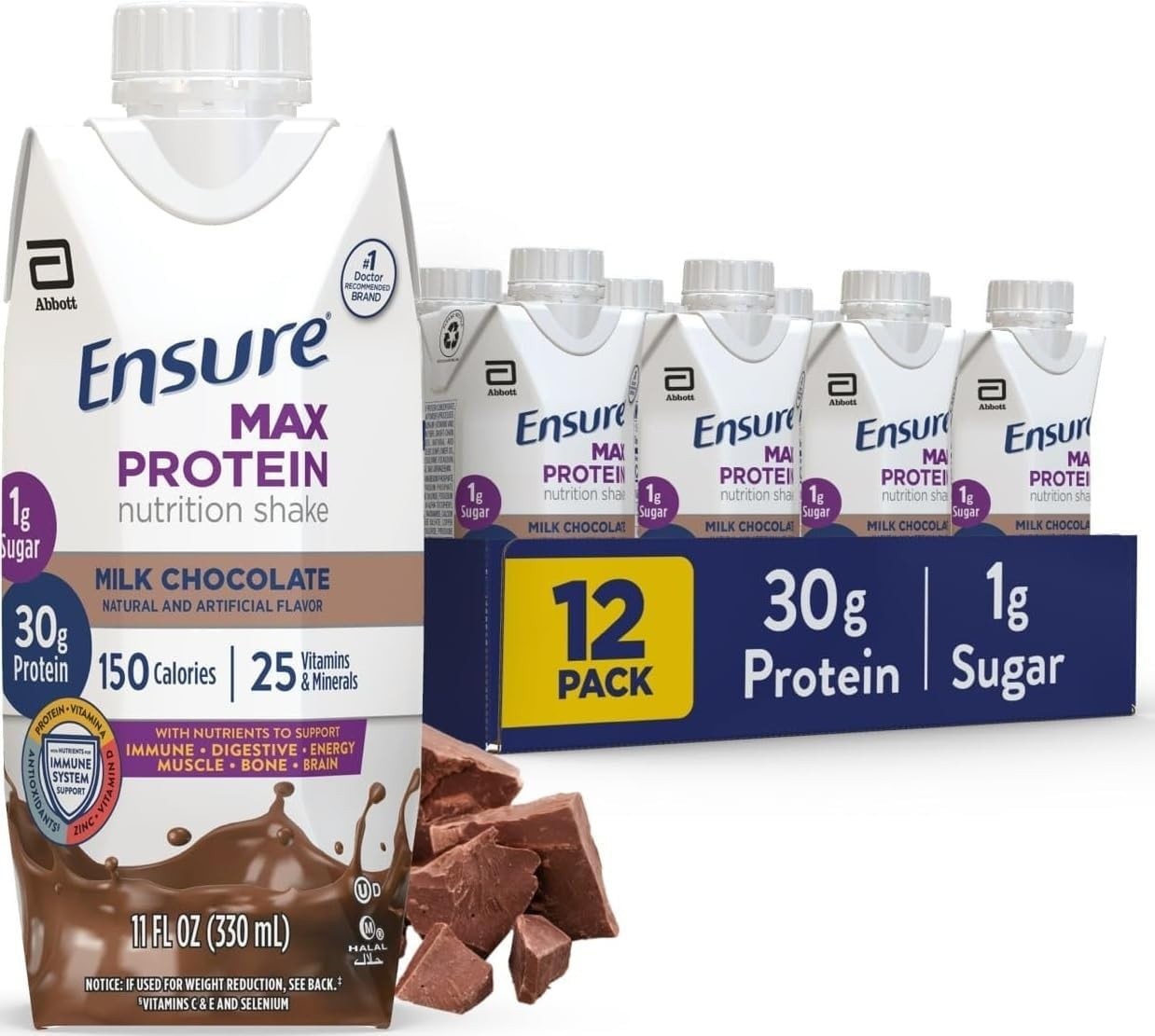 Ensure Max Protein Shake, 30g Protein, Milk 11 fl oz, 12 Pack In 8 Flavors Fresh Ensure Max Protein Shake, 30g Protein, Milk 11 fl oz, 12 Pack In 8 Flavors Fresh