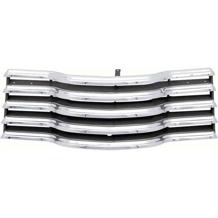 OER CX1928 Chrome Front Grille, Fits 1947‑1953 Chevrolet Pickup, Black Brackets