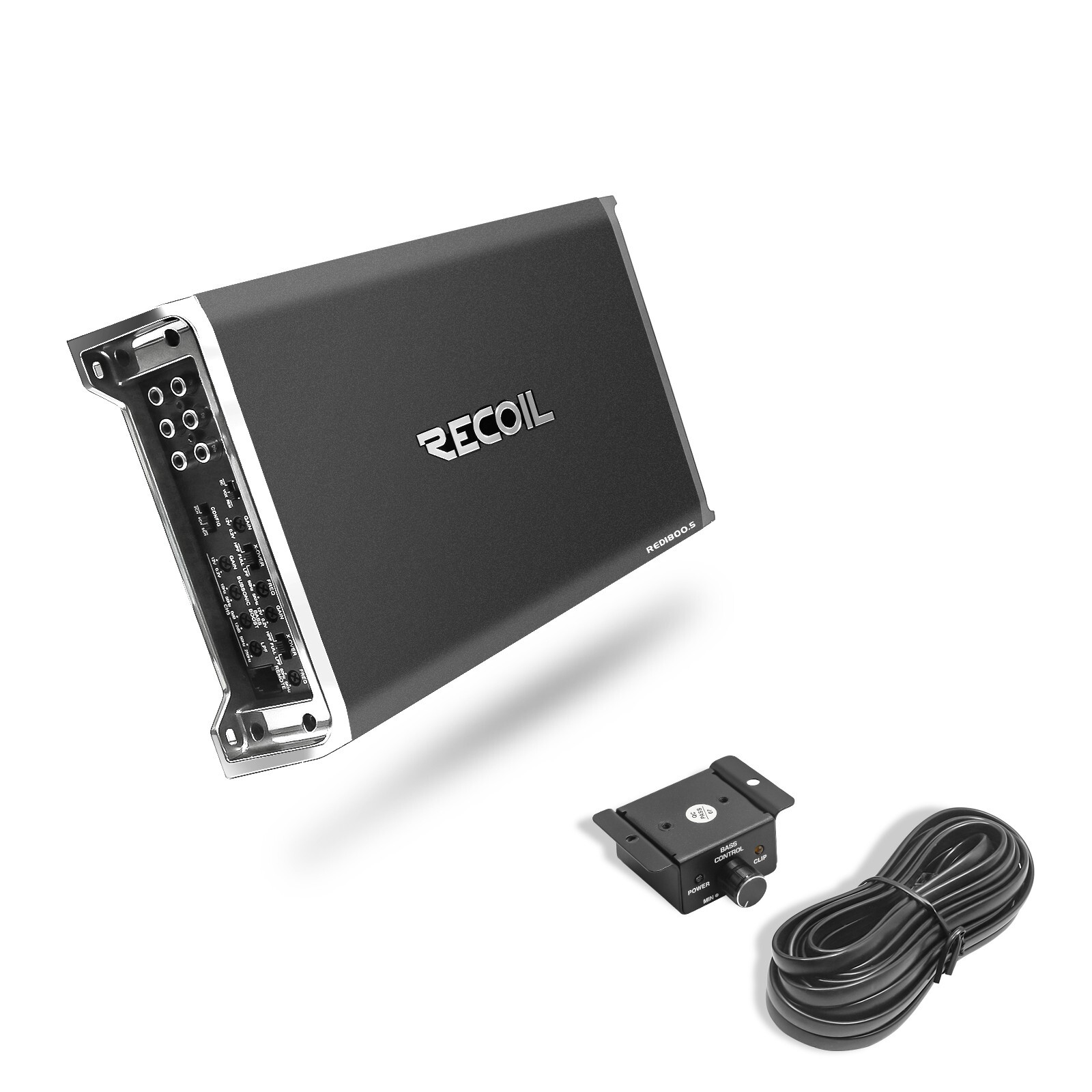 Recoil A-RED1800.5 Class-D Car Audio 5-Channel Amplifier, Mono 1 Ohm Stable