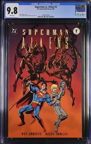 CGC 9.8 SUPERMAN VS. ALIENS #2 .. DAN JURGENS STORY COVER & ART .. 1995 .. CGC 9.8 SUPERMAN VS. ALIENS #2 .. DAN JURGENS STORY COVER & ART .. 1995 ..