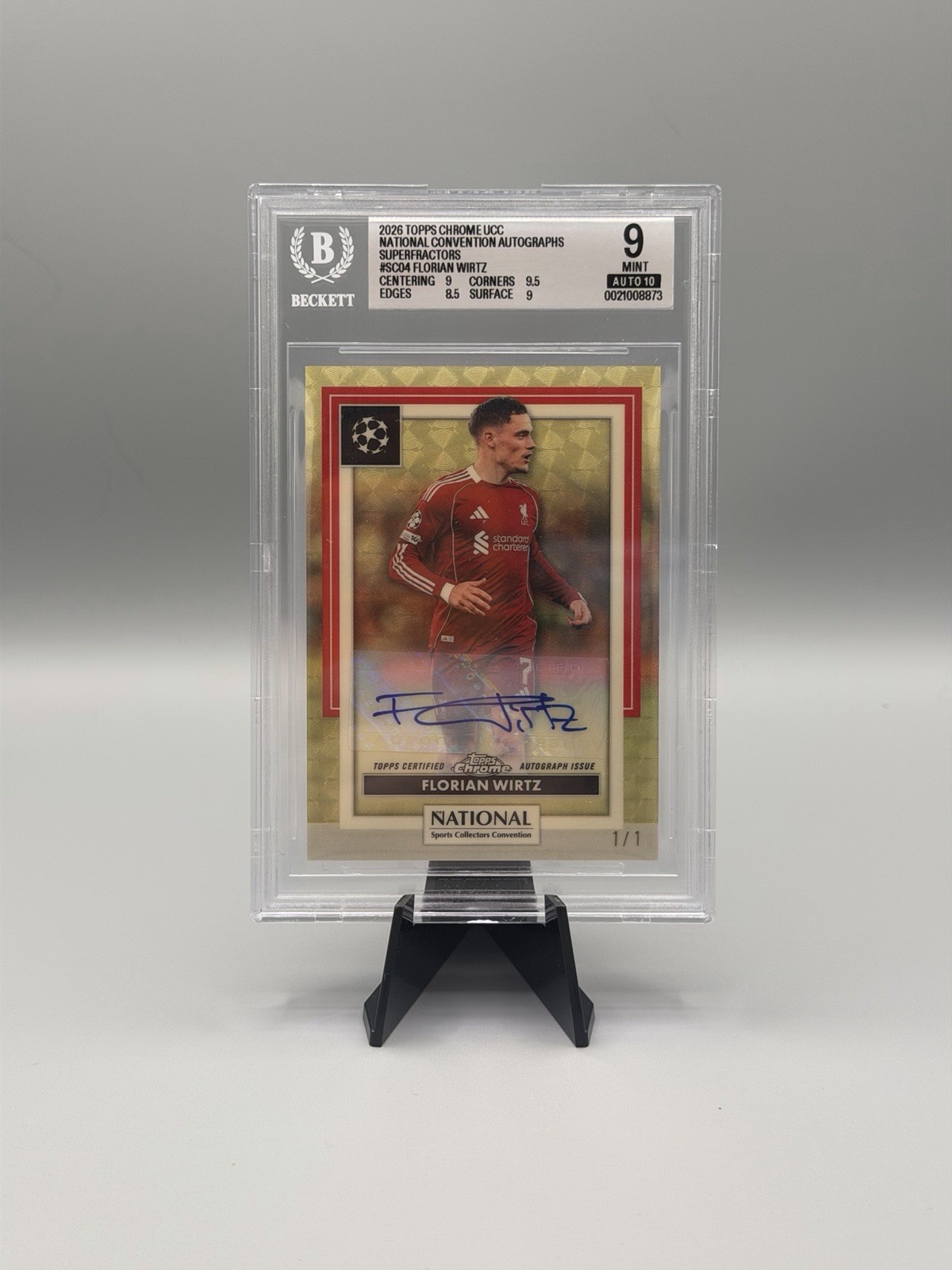 2026 Topps National NSCC Florian Wirtz Superfractor Auto 1/1 BGS 9 AUTO 10
