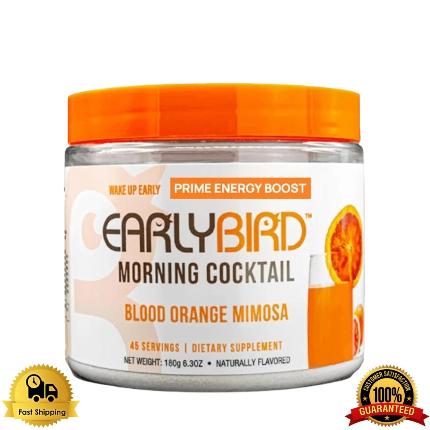 EarlyBird Energy Drink Powder - Morning Cocktail Blood Orange - 45 Servings