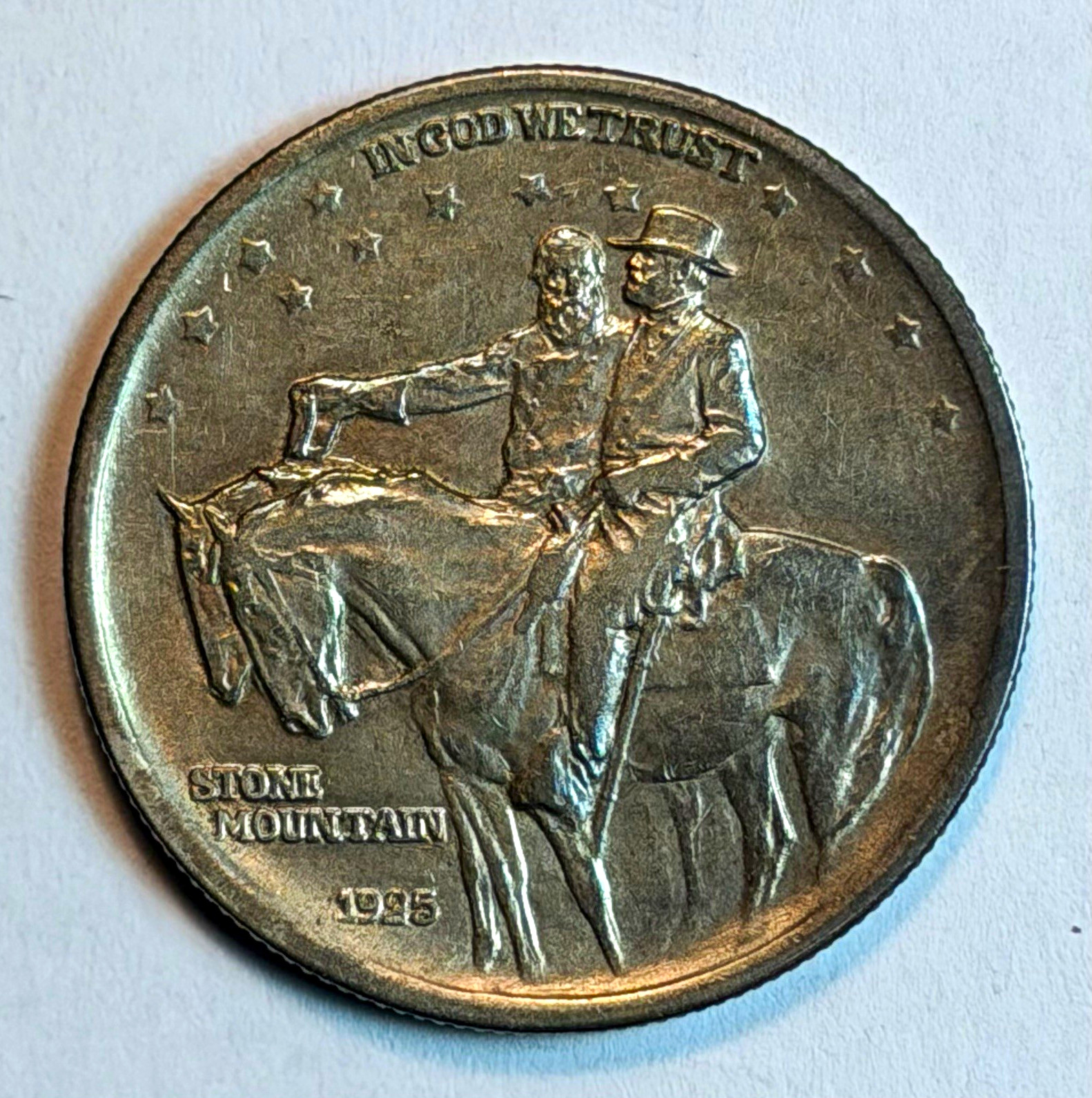 1925 Stone Mountain Silver Commemorative Half Dollar with some nice blue toning