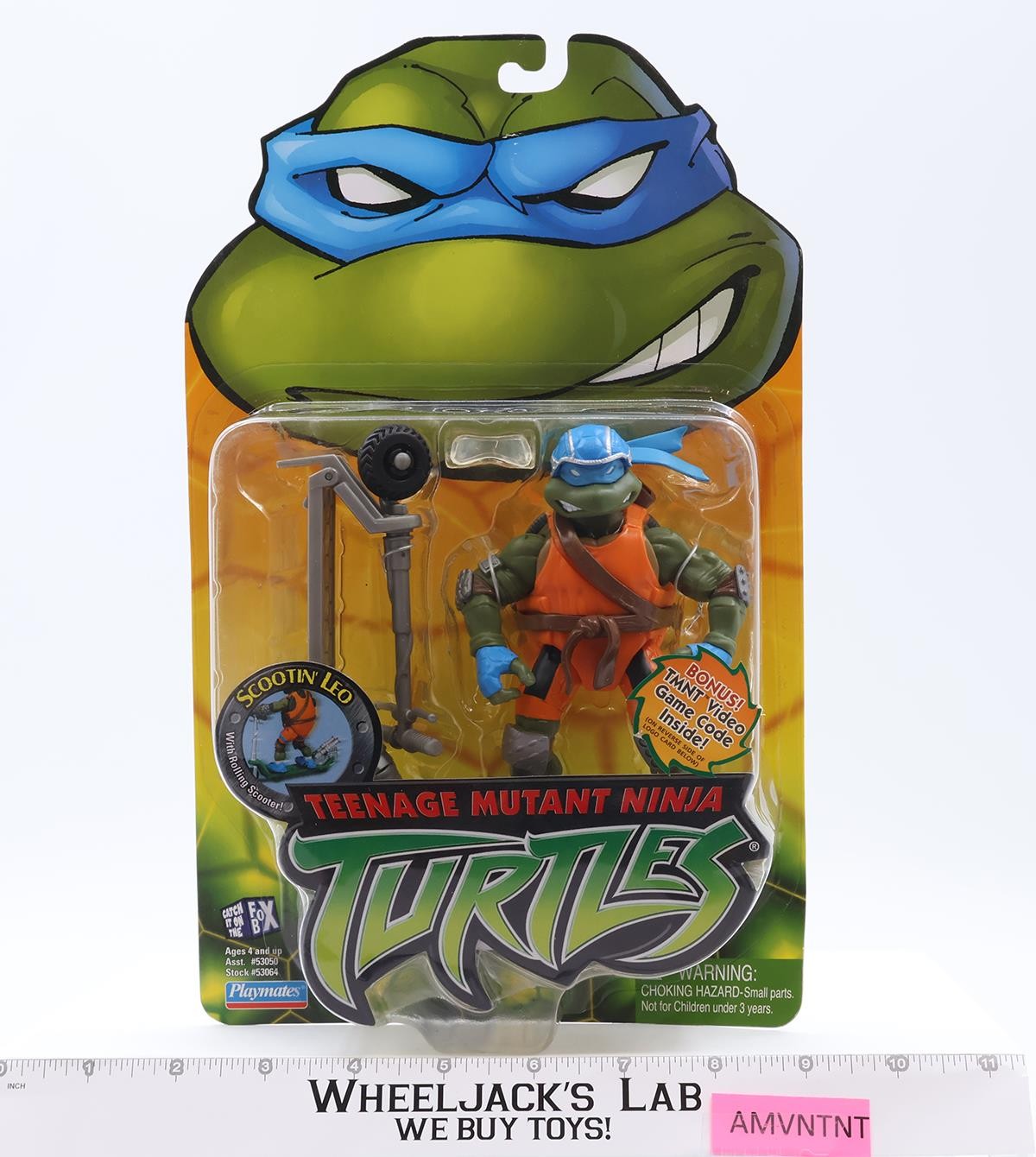 Scootin' Leo Teenage Mutant Ninja Turtles TMNT 2003 Playmates MOSC w/Game Code