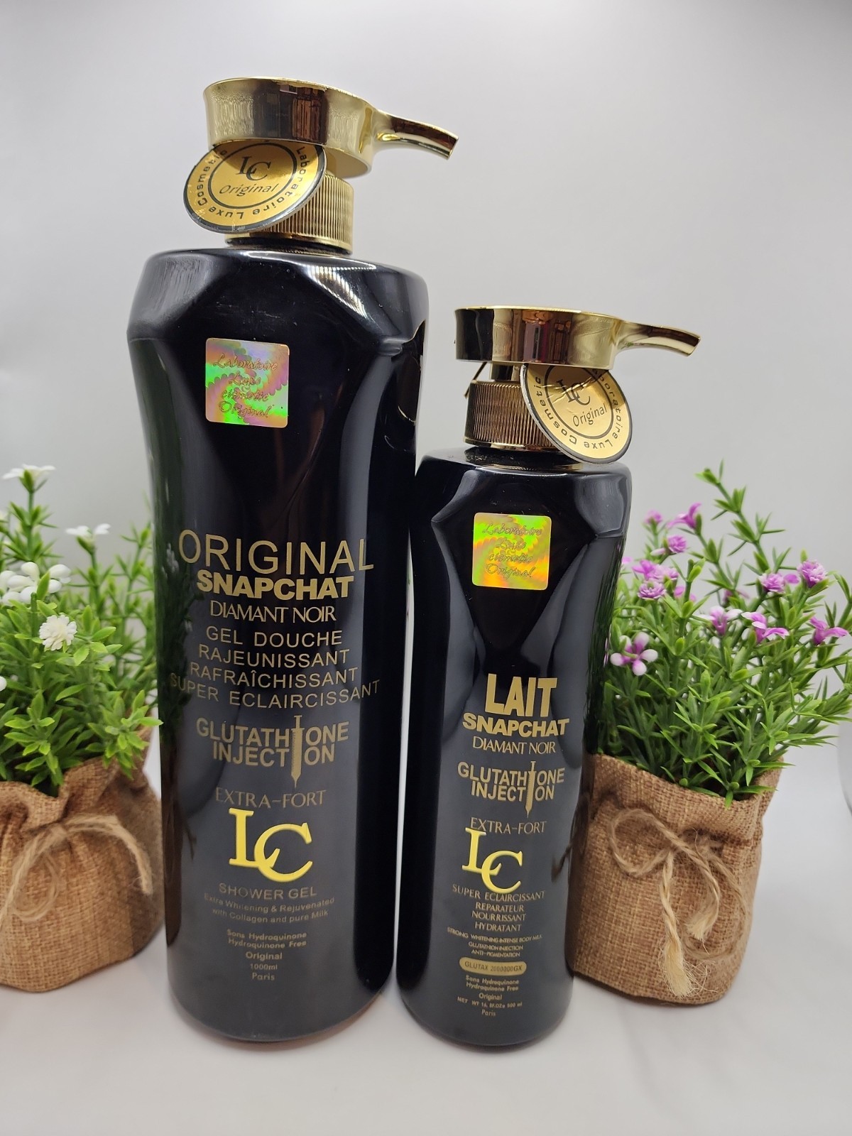 2pc. Lait snaptchat  Diamant noir Set. Lotion & Body wash Shower gel  AUTHENTIC