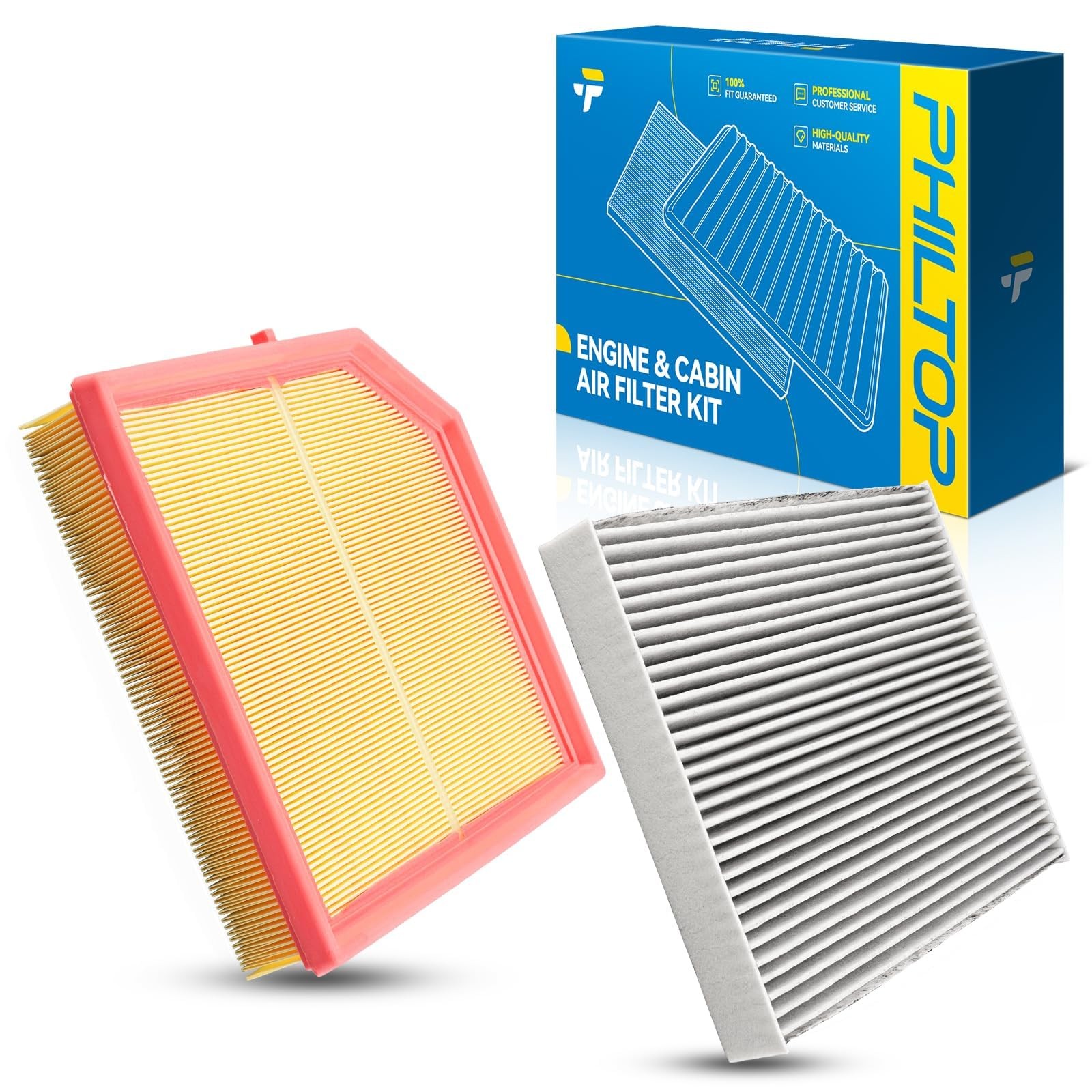 PHILTOP Engine & Cabin Air Filter Set, Compatible with Volvo XC40 2019 2020 2