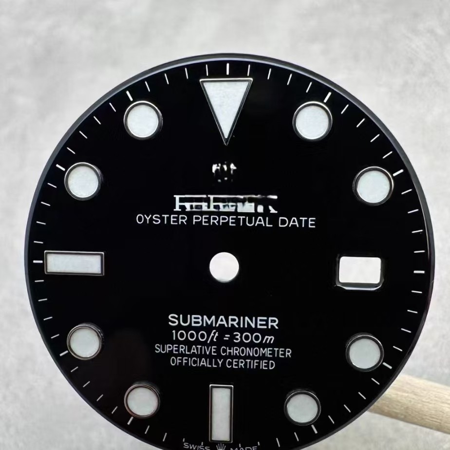 DIY Watch Dial for For R Date Black-green SUB 3235 Movement 41mm Case 126610 