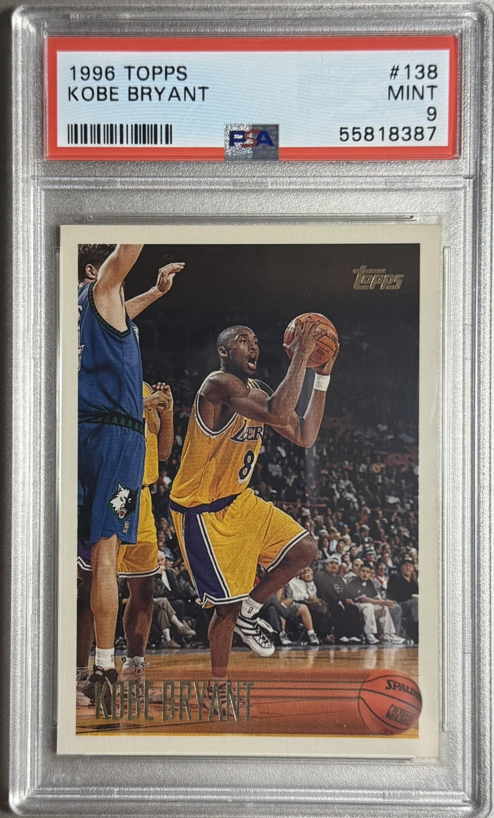 1996-97 Topps Kobe Bryant Rookie RC #138 Lakers PSA 9 
