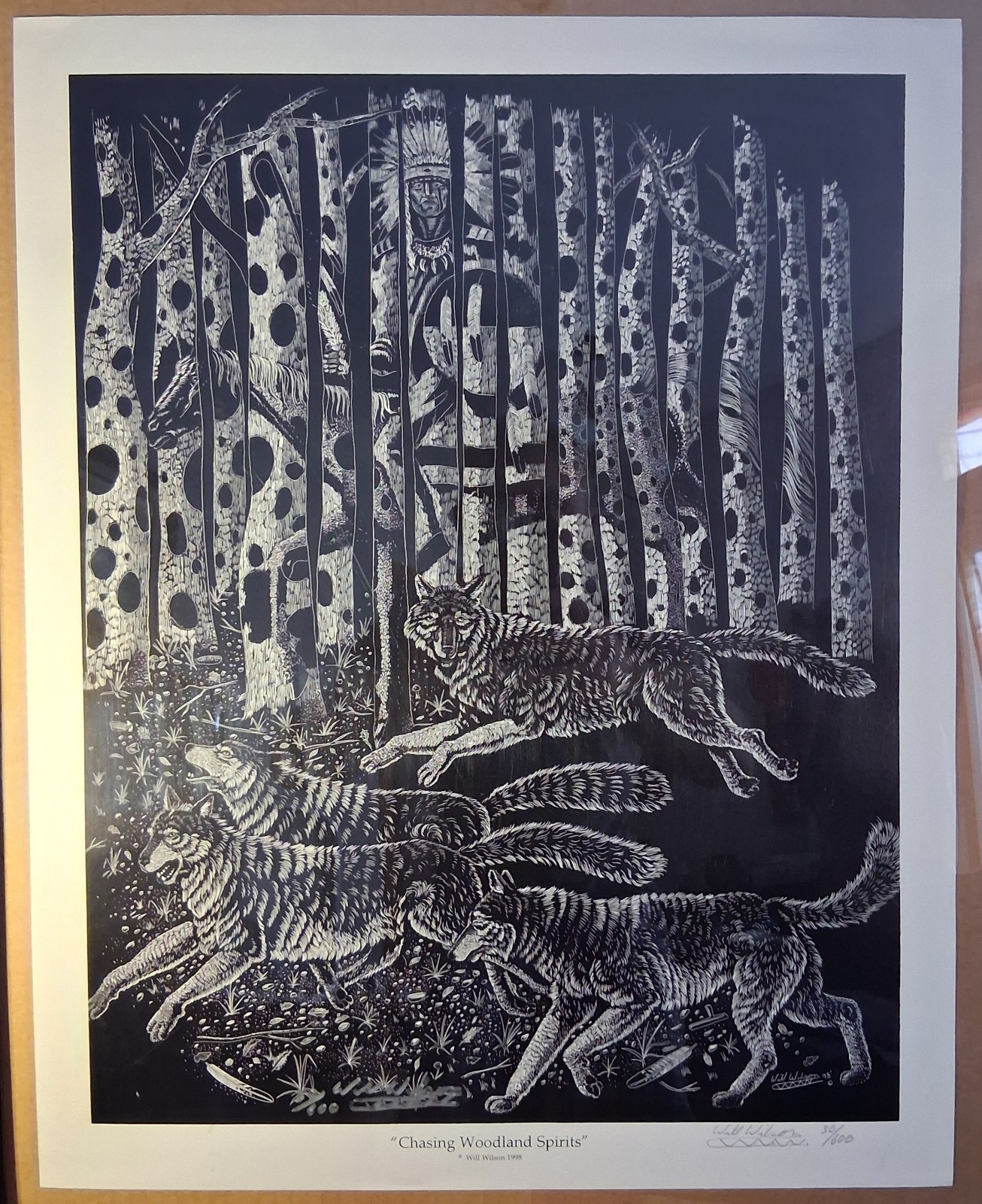 Vintage Wil Wilson Monochrome Lithograph Trio Signed Numbered 