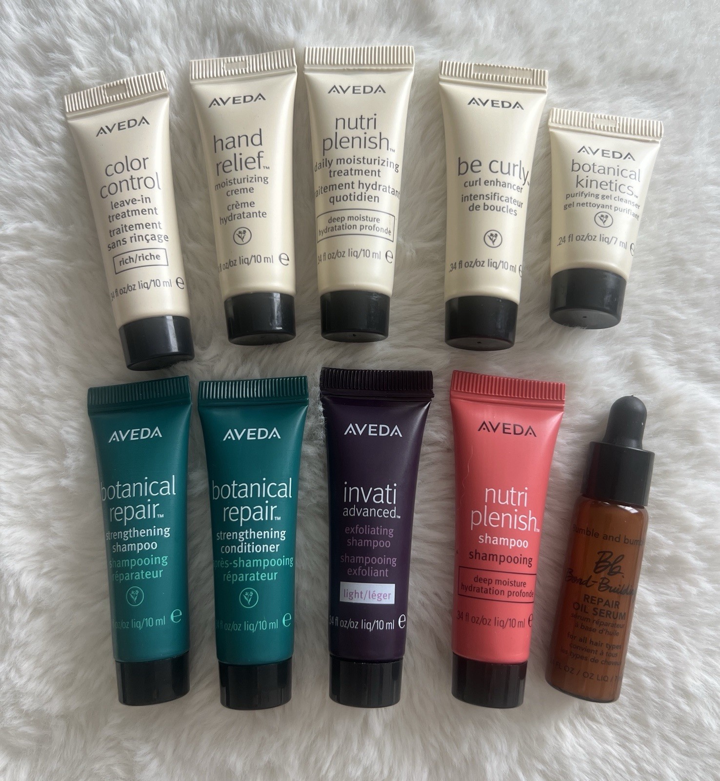 Lot Of 10 Aveda Bumble N Bumble Samples Minis New shampoo Conditioner Hair Care
