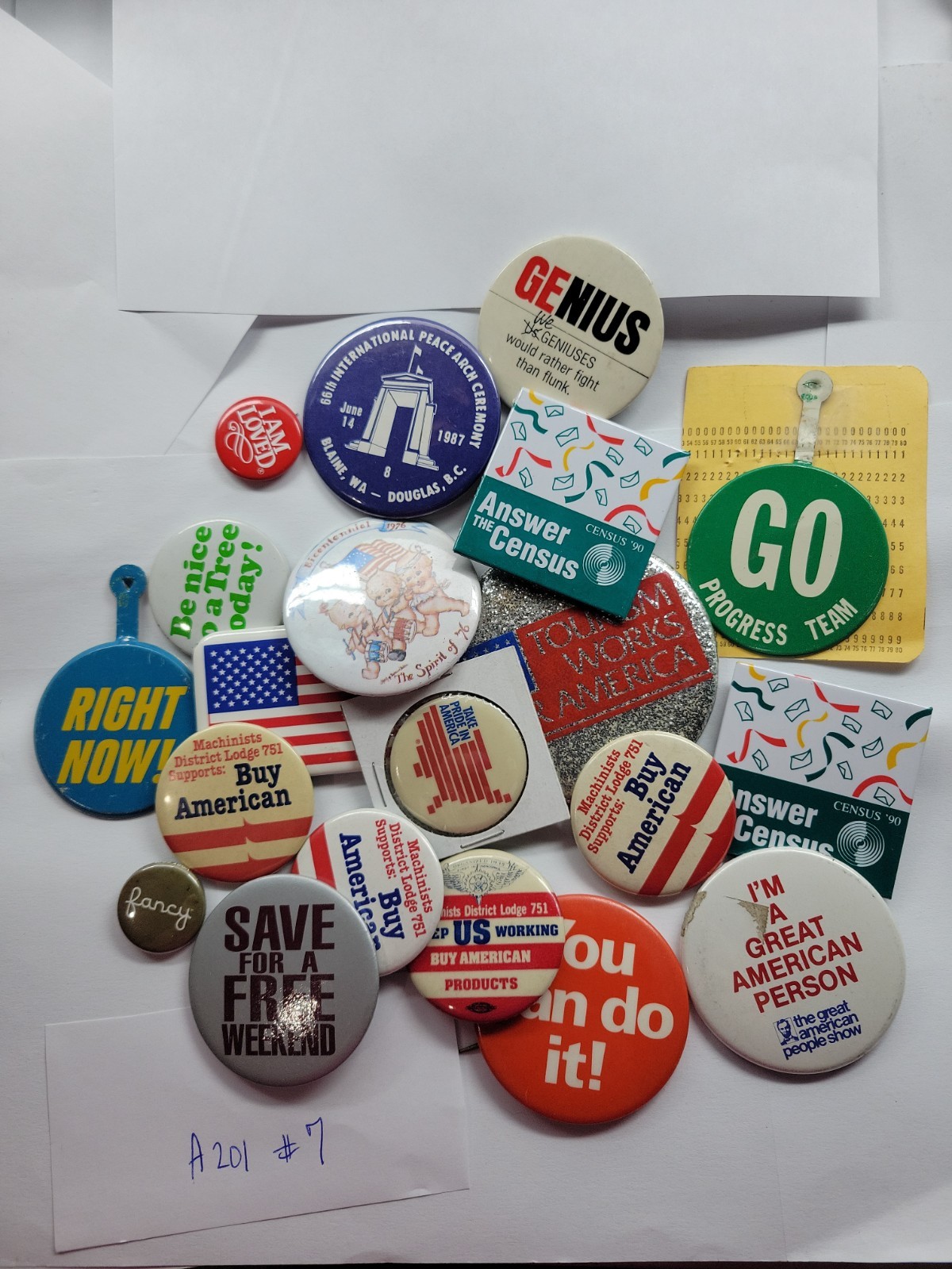 Vintage American Patriotic Button Pin Lot