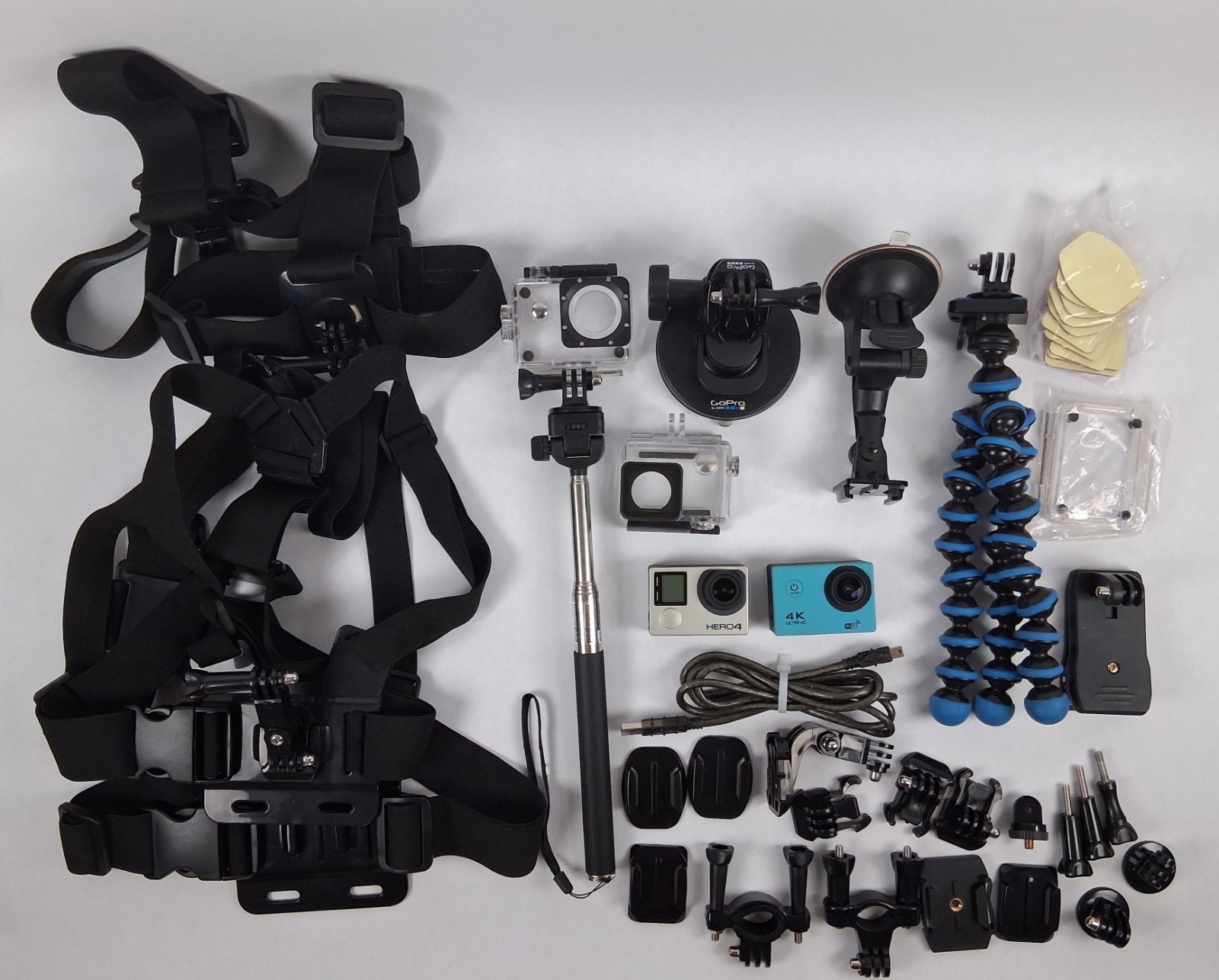 GoPro HERO4 Silver + 4K Action Camera HUGE Accessory Bundle Tested Working