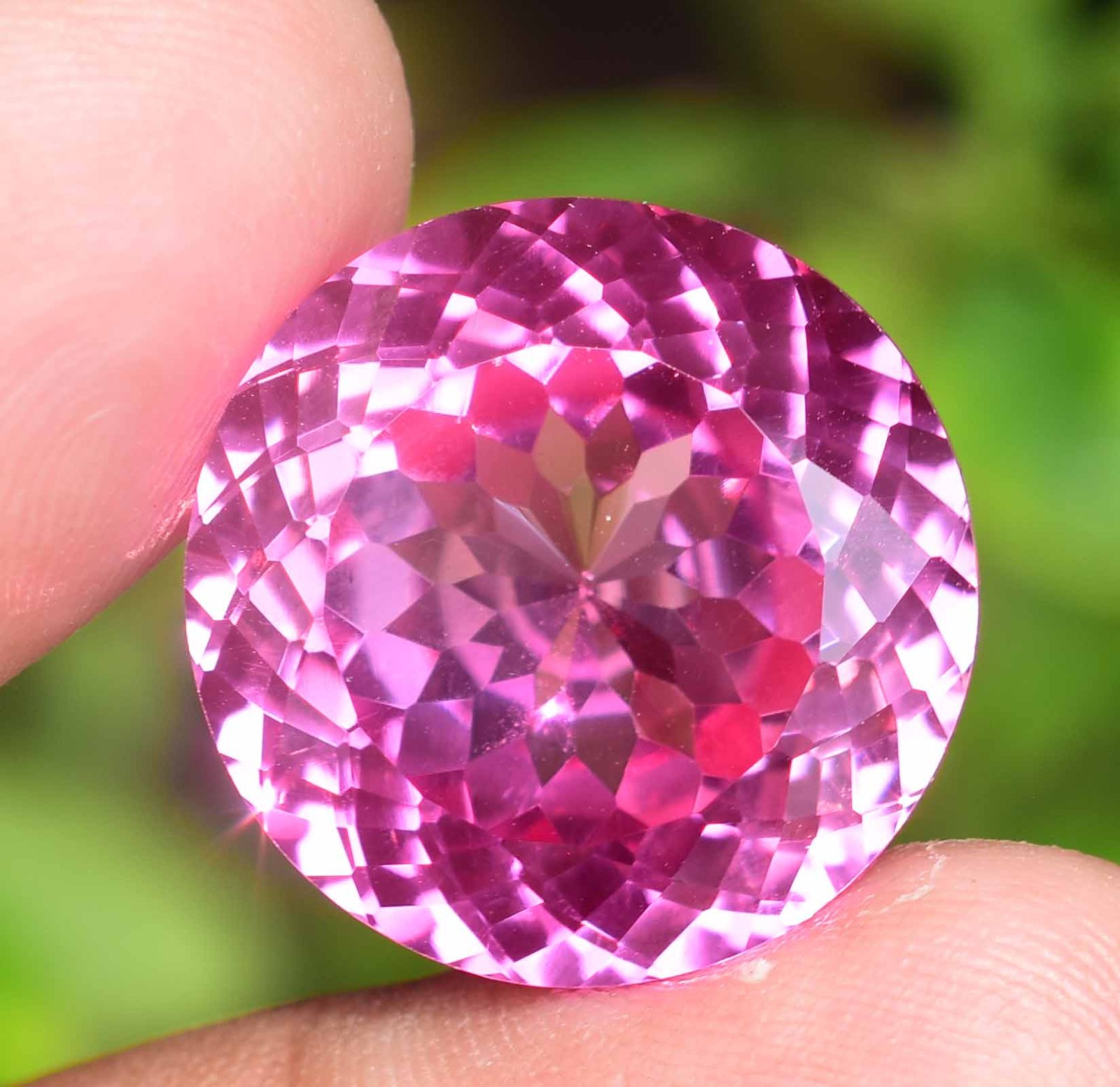Flawless Natural Mogok Pink Ruby 38.40Ct Round AGL Certified Gemstone SEE VIDEO