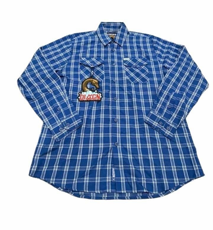 Dixxon Flannel Company The Billy Blue Plaid Bamboo Long Sleeve Button Up Shirt