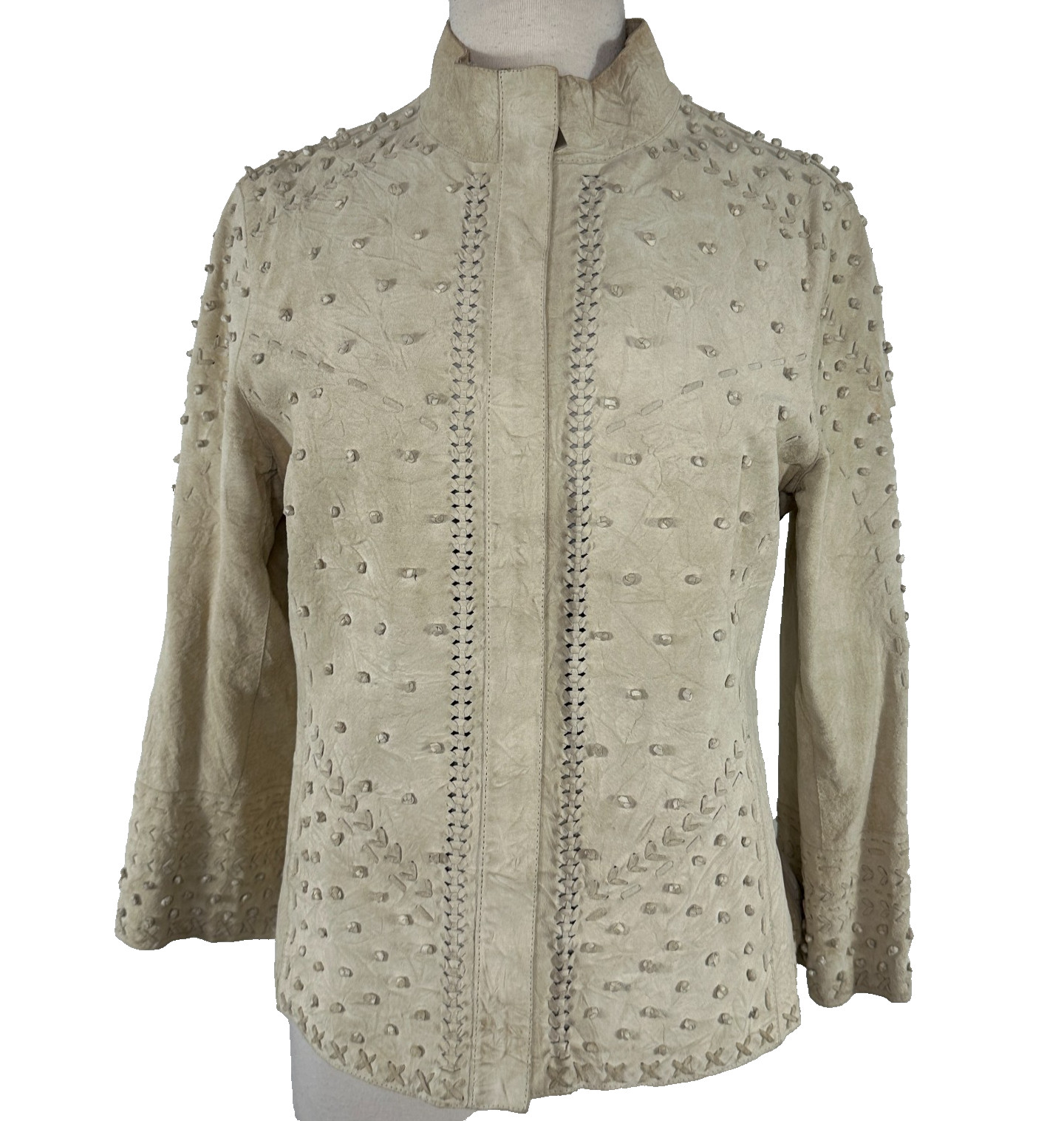 Vtg Carlisle 100% Suede Tan Zip Jacket Women’s Size 10 Classic  Gorgeous Boho