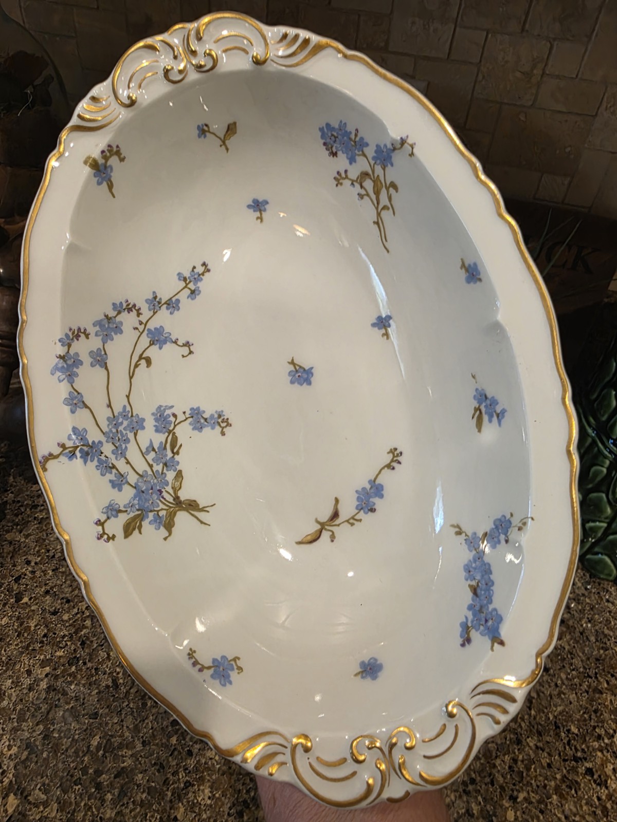 Haviland Montméry Oval Vegetable Serving Bowl Limoges France Forget Me Not EUC Haviland Montméry Oval Vegetable Serving Bowl Limoges France Forget Me Not EUC