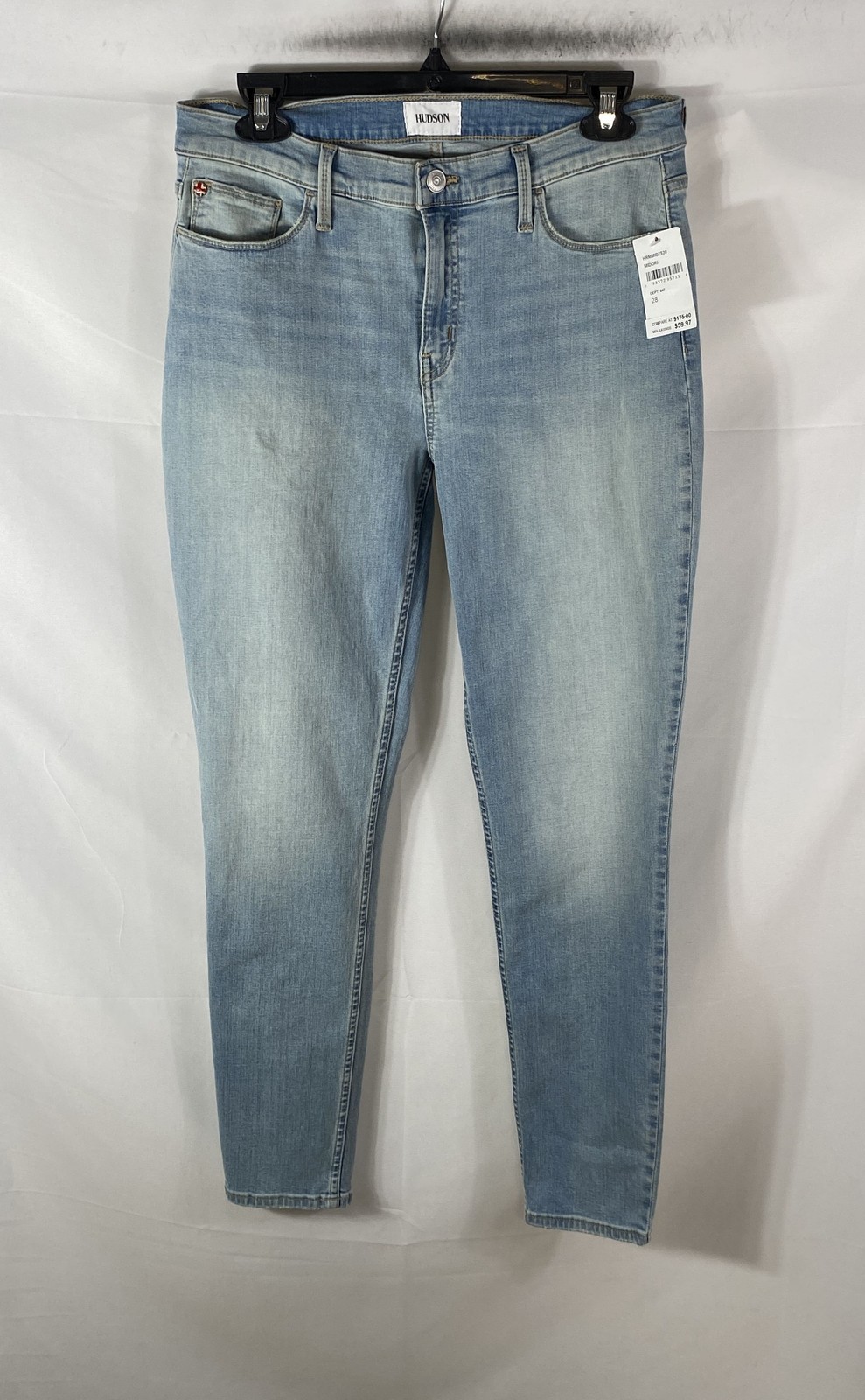 Hudson Women\'s Natalie Mid-Rise Skinny Jeans Light Blue Midori Sz 28 NWT