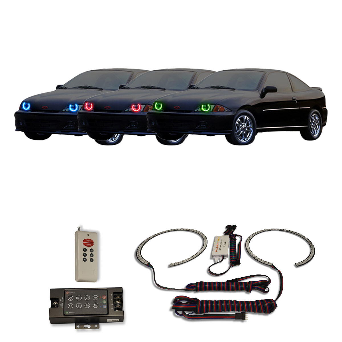 RGB Multi Color RF Headlight Halo kit for Chevrolet Cavalier 00-04