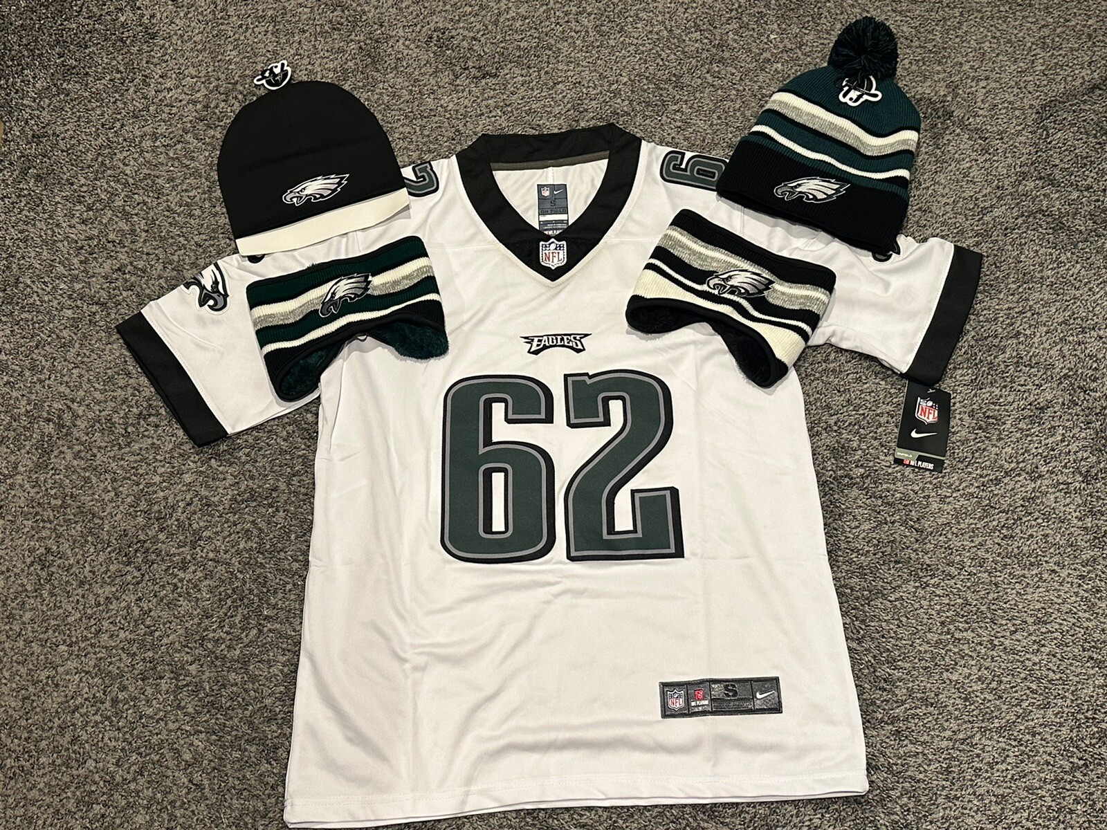NWT Men’s XXLarge Jason Kelce # 62 Philadelphia Eagles White Jersey Combo