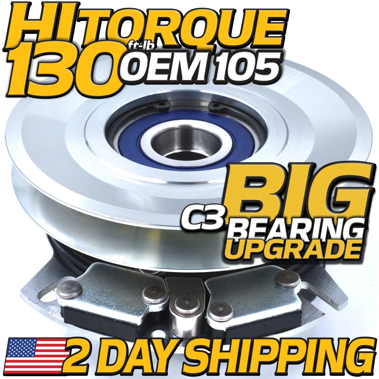 HiTorq 130ftlb (OEM 105) BIGBearing Billet Pulley PTO Clutch for Warner 5219-161 HiTorq 130ftlb (OEM 105) BIGBearing Billet Pulley PTO Clutch for Warner 5219-161