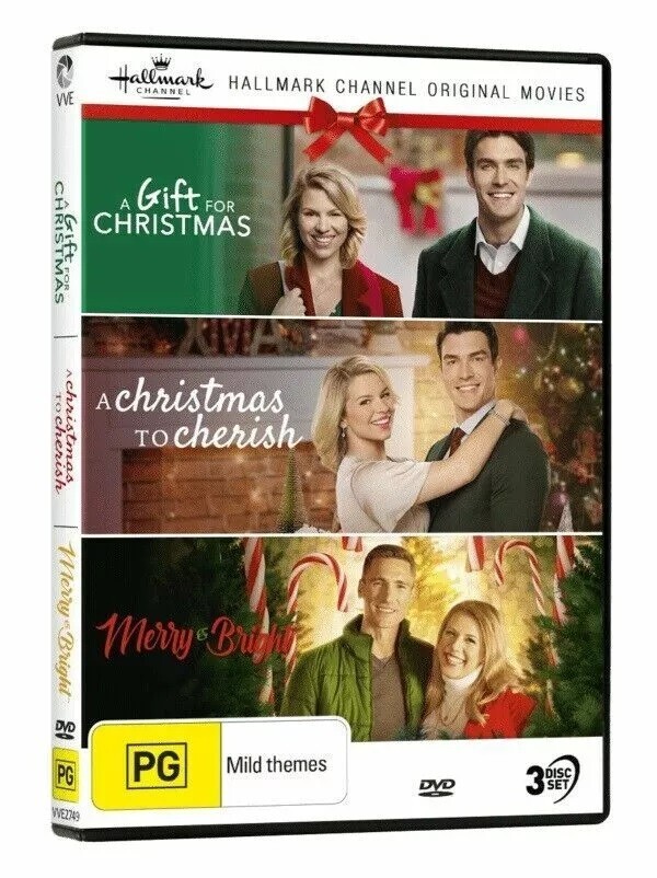HALLMARK Christmas  Collection 16 A Gift / To Cherish / Merry & Bright DVD NEW