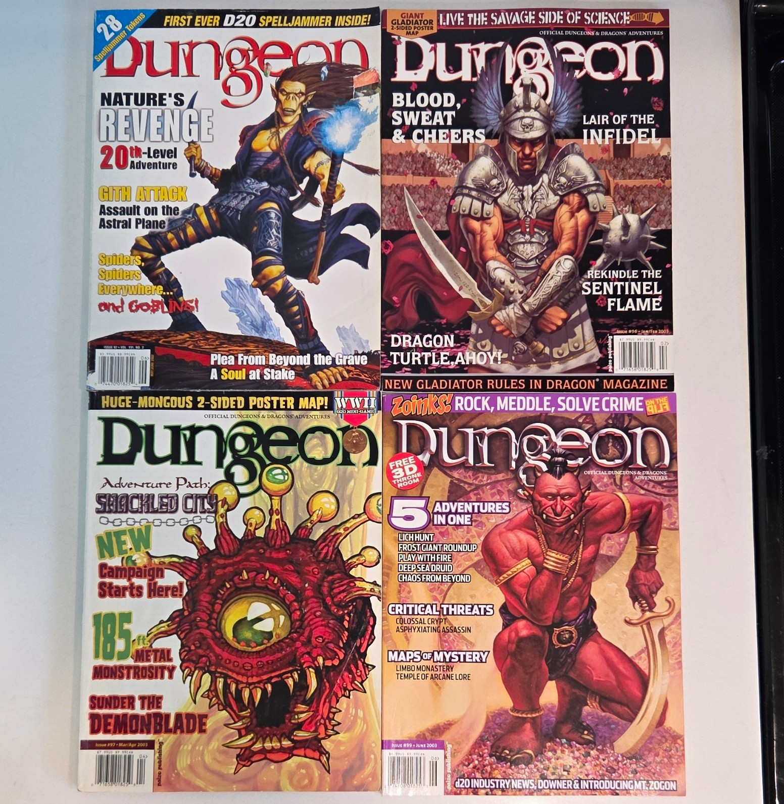 Paizo Dungeon Magazine D&D #92 #97 #98 #99 2002 2003