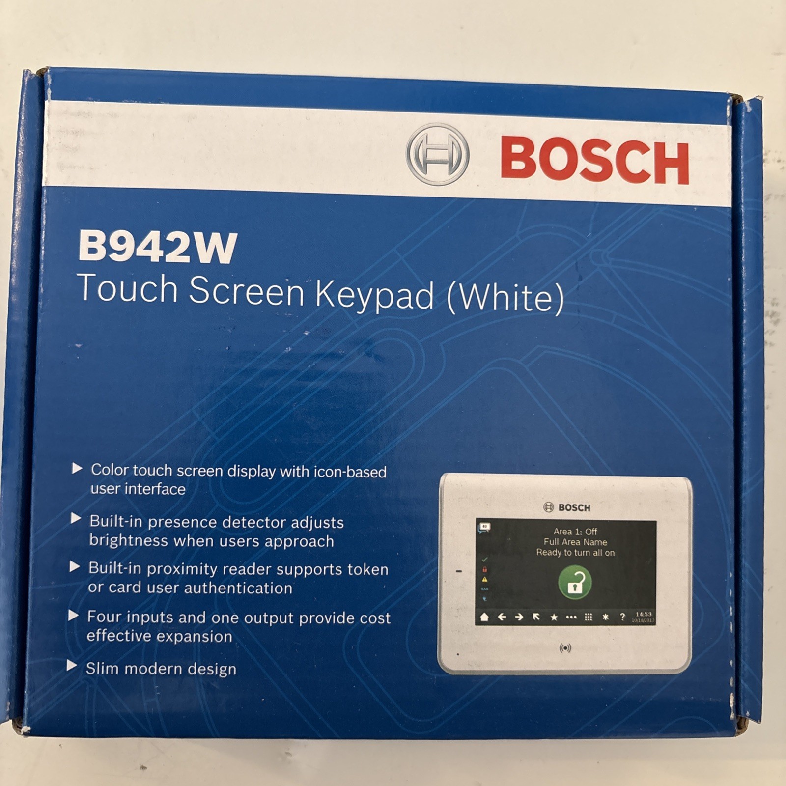 Bosch B942W Touchscreen Keypad Control Panel, White (MPN B942W) Bosch B942W Touchscreen Keypad Control Panel, White (MPN B942W)