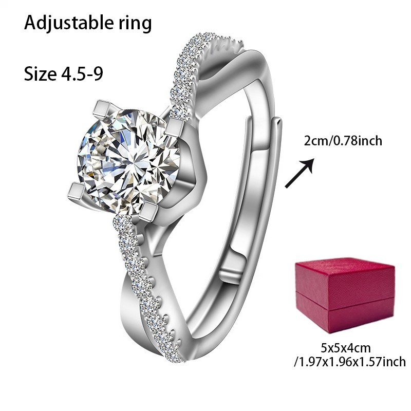 4 Claw Moissanite Promise Ring For Women - 1 Carat Metal Twine Engagement Ring