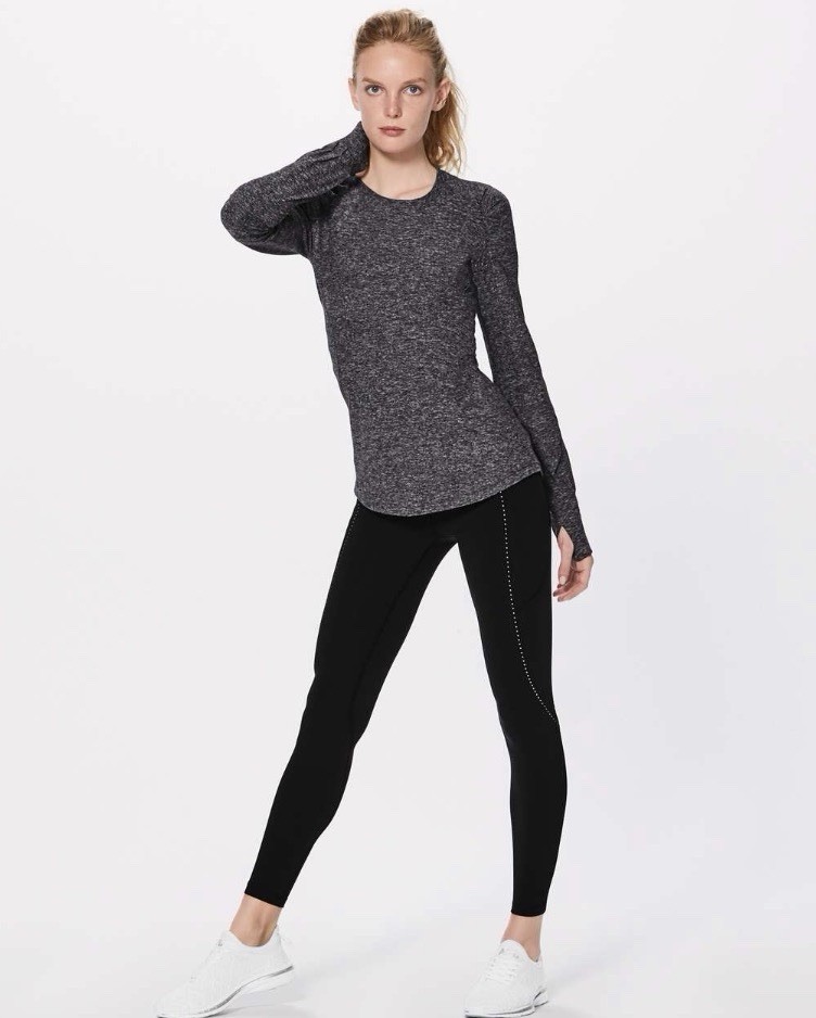 lululemon Extra Mile Long Sleeve Reflective Women’s 6 MSRP $98 Black | NWT