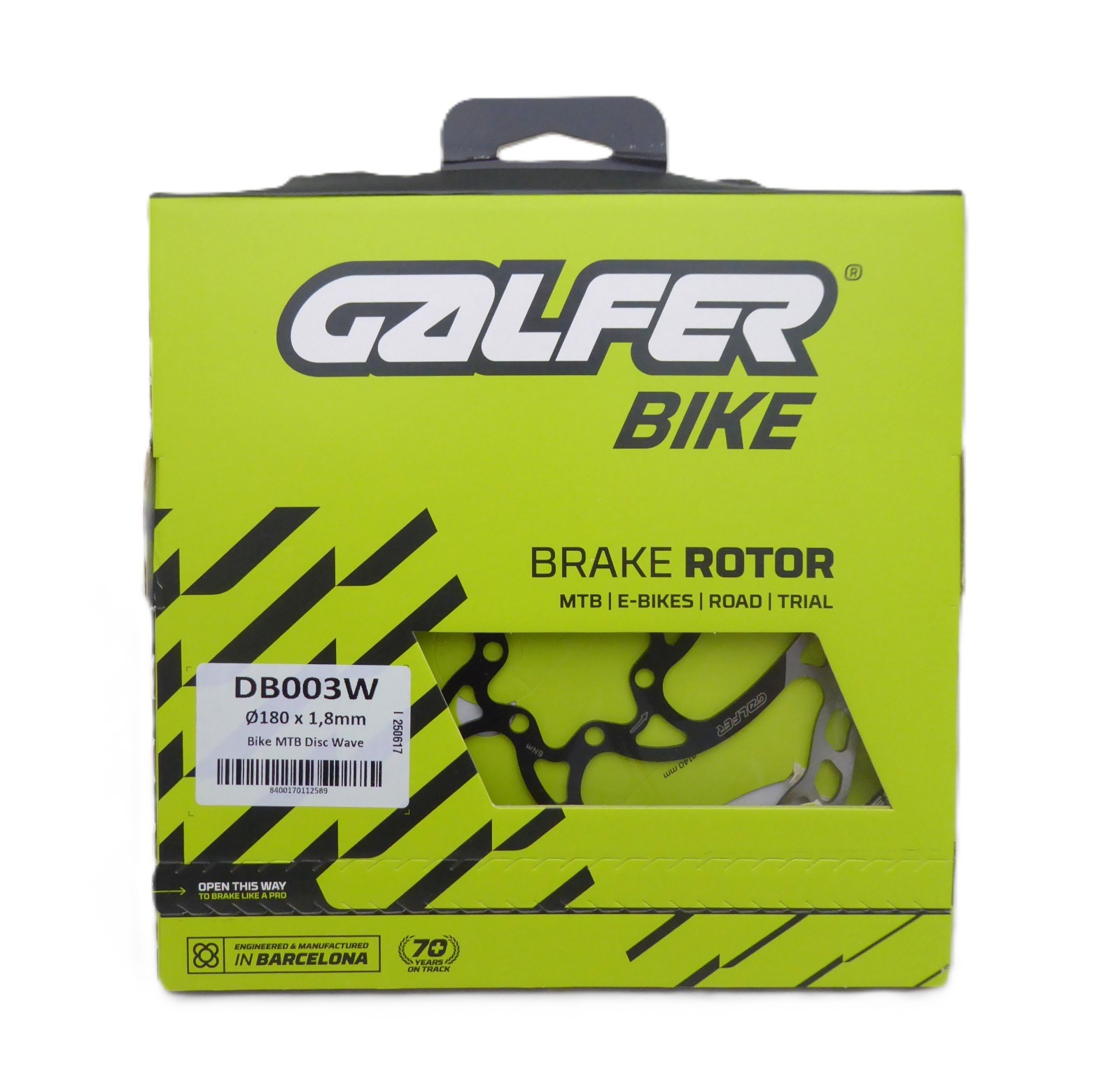 Galfer 180mm Wave MTB Disc Brake Rotor - 6-Bolt, High Carbon Stainless Steel, Galfer 180mm Wave MTB Disc Brake Rotor - 6-Bolt, High Carbon Stainless Steel,