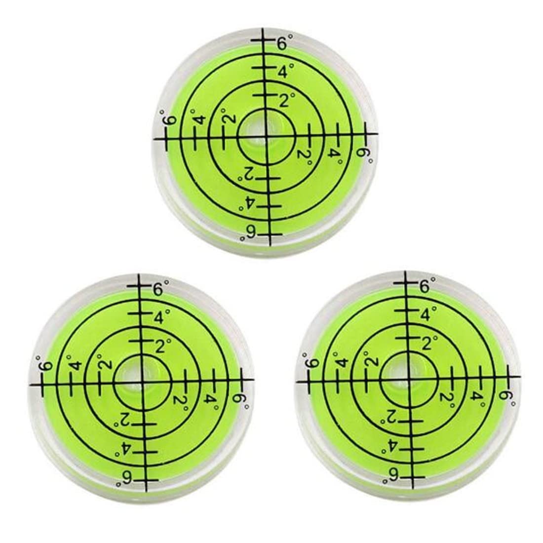 3Pcs Circular Bubble Level Bullseye Degree Marked Surface round Spirit Levels Me