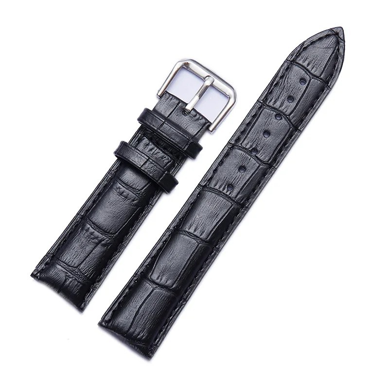 Leather Watch Band Croc Pattern Strap Men Women Brown Black Red Pink