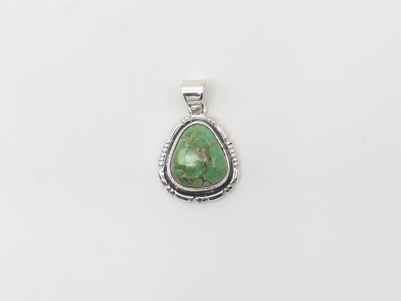 Antoinette Martinez Navajo Sonoran Gold Turquoise Sterling Silver Pendant