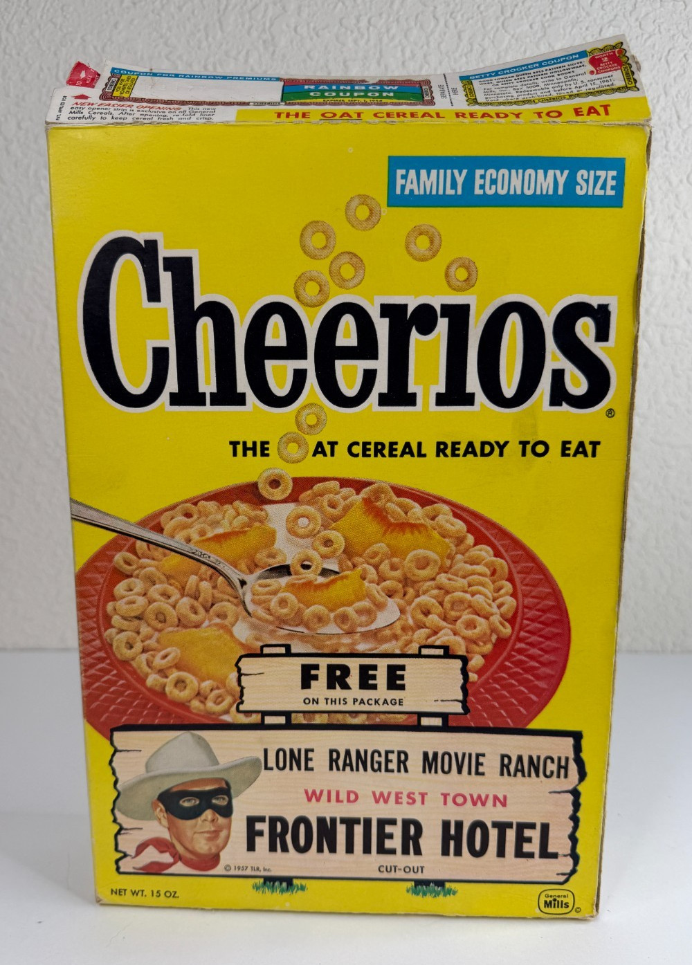 Vintage 1957 Cheerios Cereal Box Lone Ranger Movie Ranch Cutout Wild West Town Vintage 1957 Cheerios Cereal Box Lone Ranger Movie Ranch Cutout Wild West Town