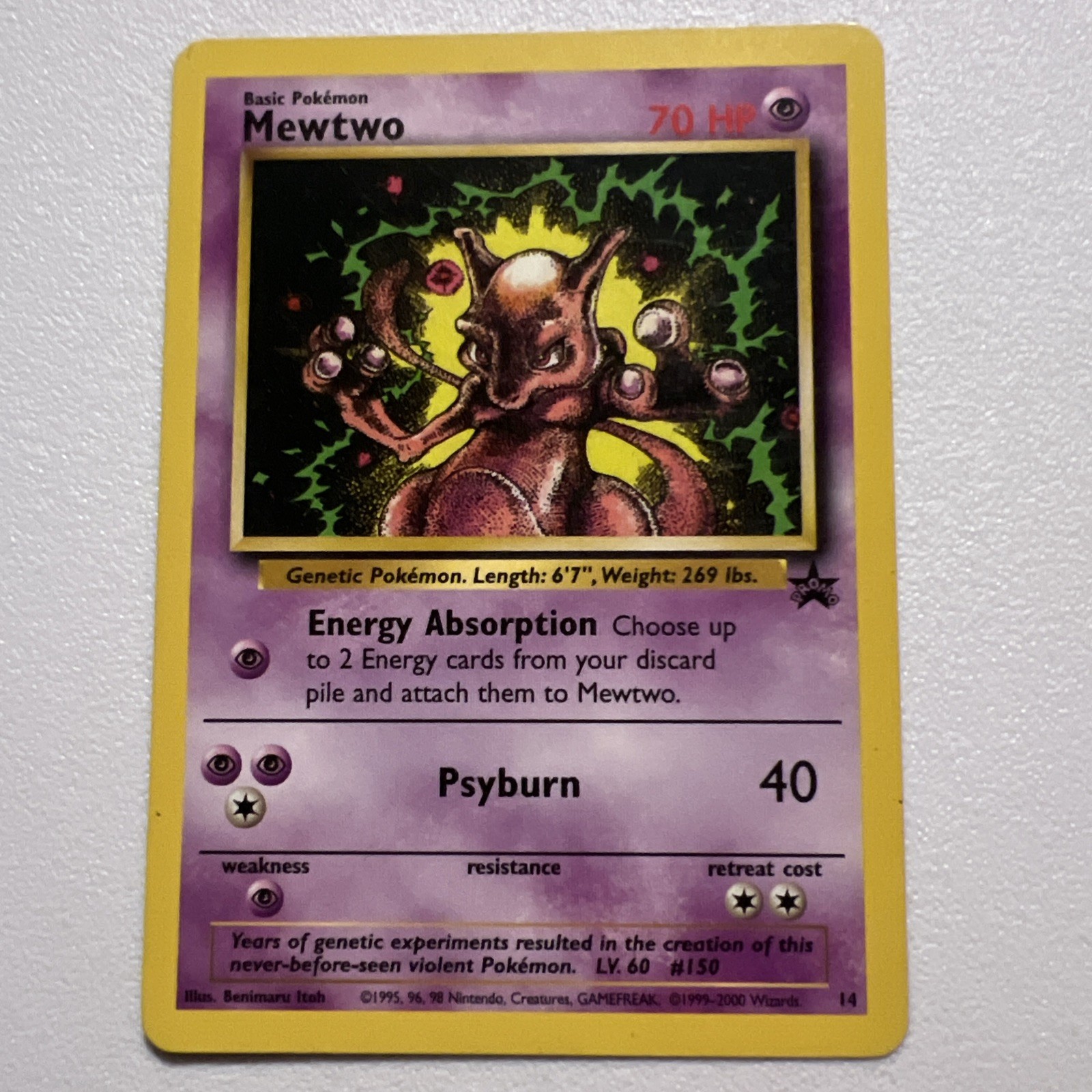 Pokemon 2000 Vintage Mewtwo 14/53 Wotc Promo Regular LP