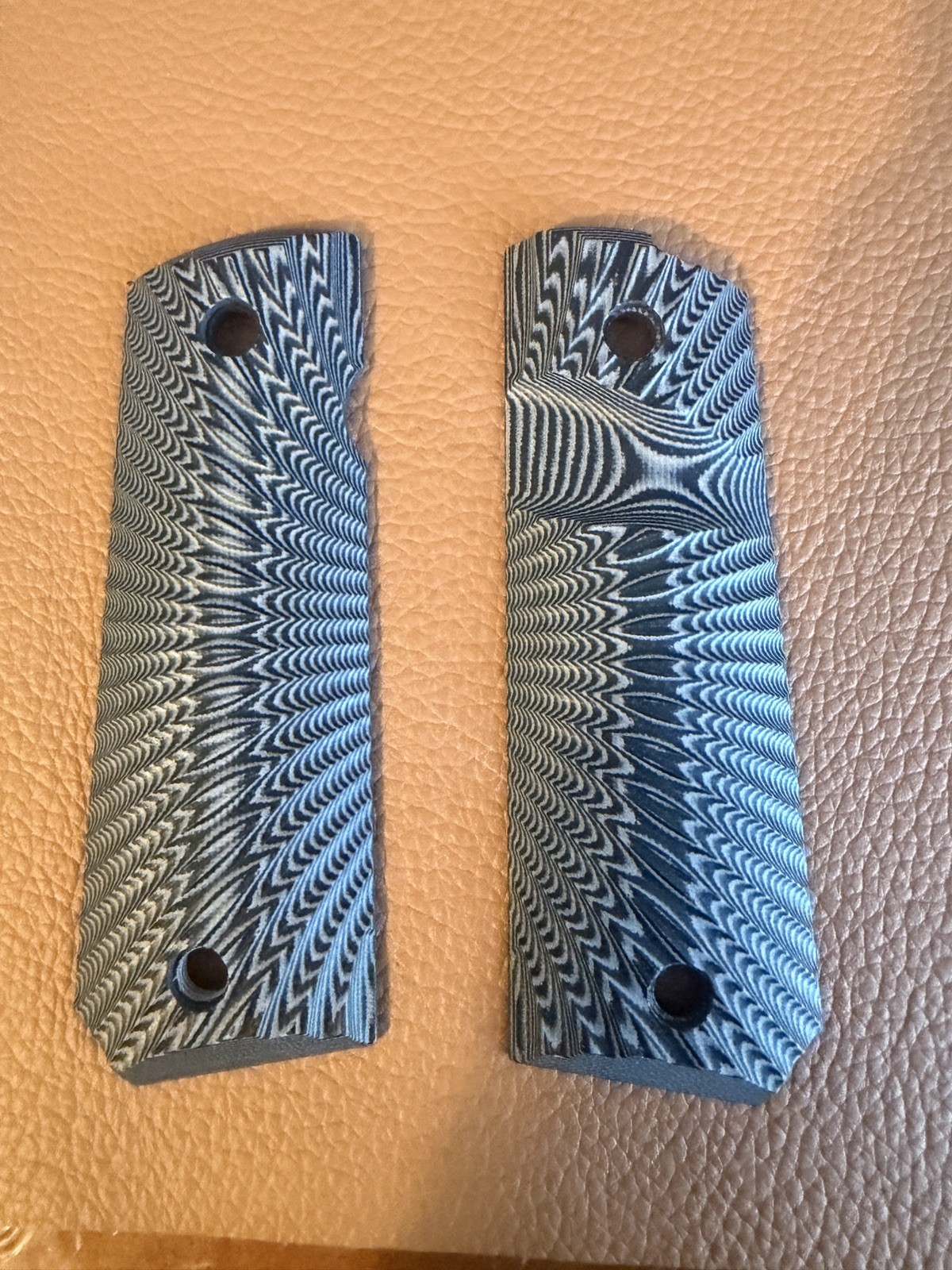 1911 G10 Grips Full Size Gray Black Sunburst Ambi Non-Slip Tactical CNC