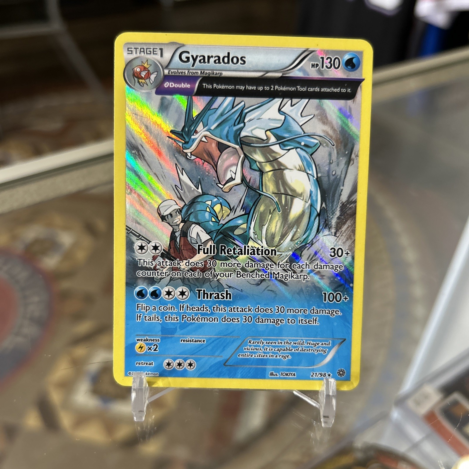Pokemon Gyarados Holo Rare Card 21/98 XY-Ancient Origins LP Pokemon Gyarados Holo Rare Card 21/98 XY-Ancient Origins LP