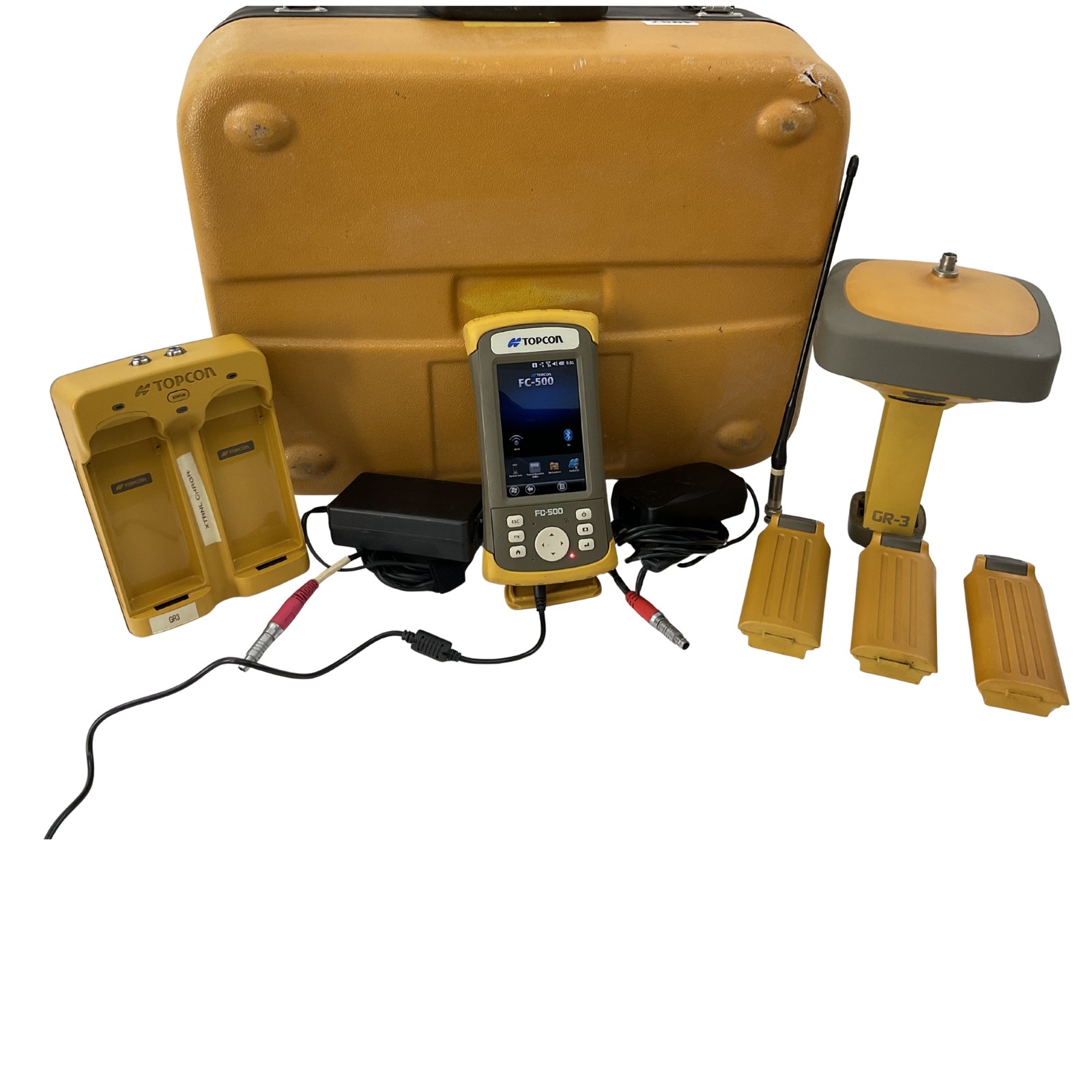Topcon GR-3 GNSS GPS Survey Receiver Kit FC-500 Controller Surveying Mapping