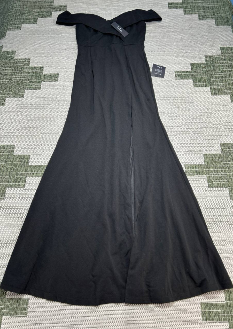 Lulus Dress Womens Large Black Midi New