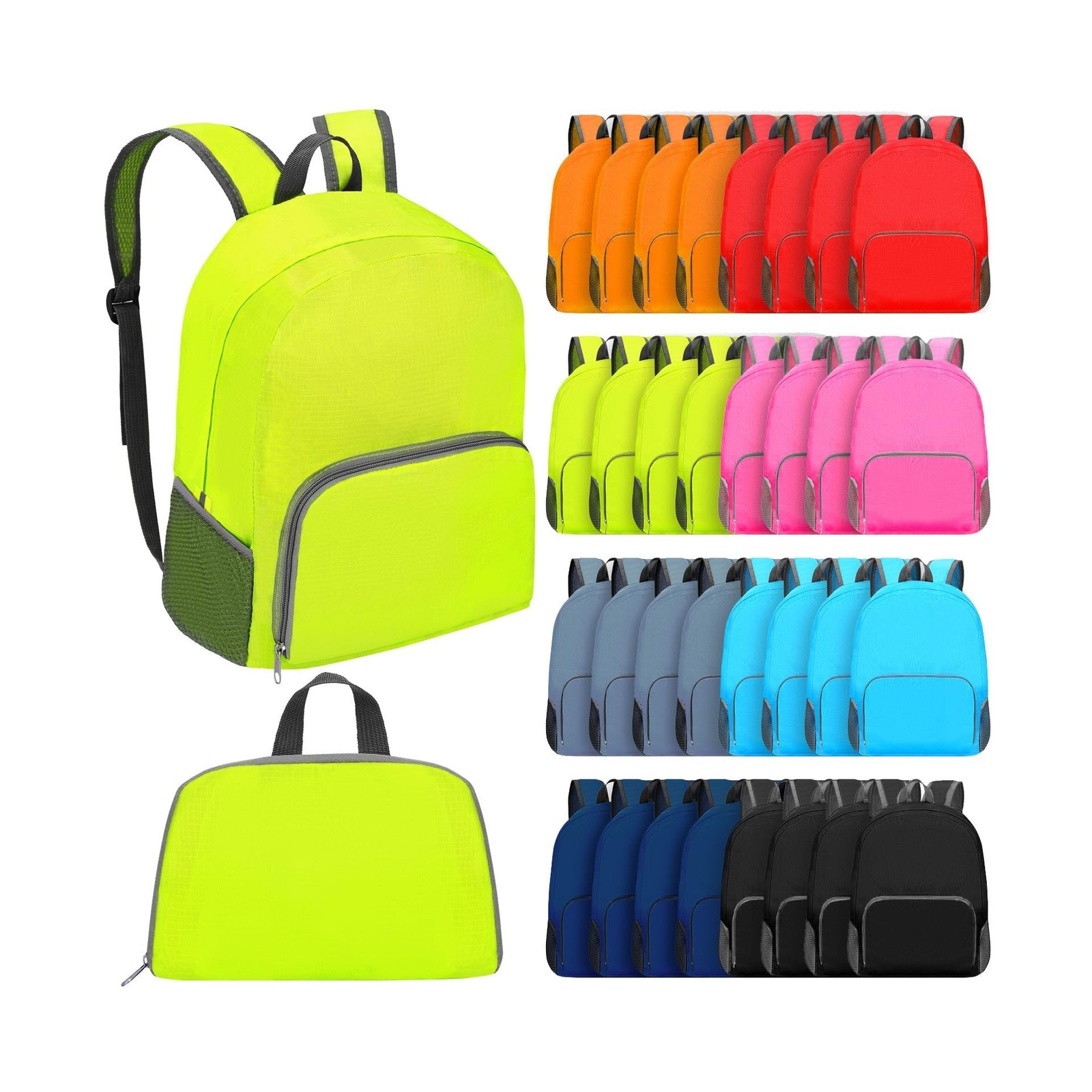 48 Pcs 17 Inch Foldable Backpacks in Bulk