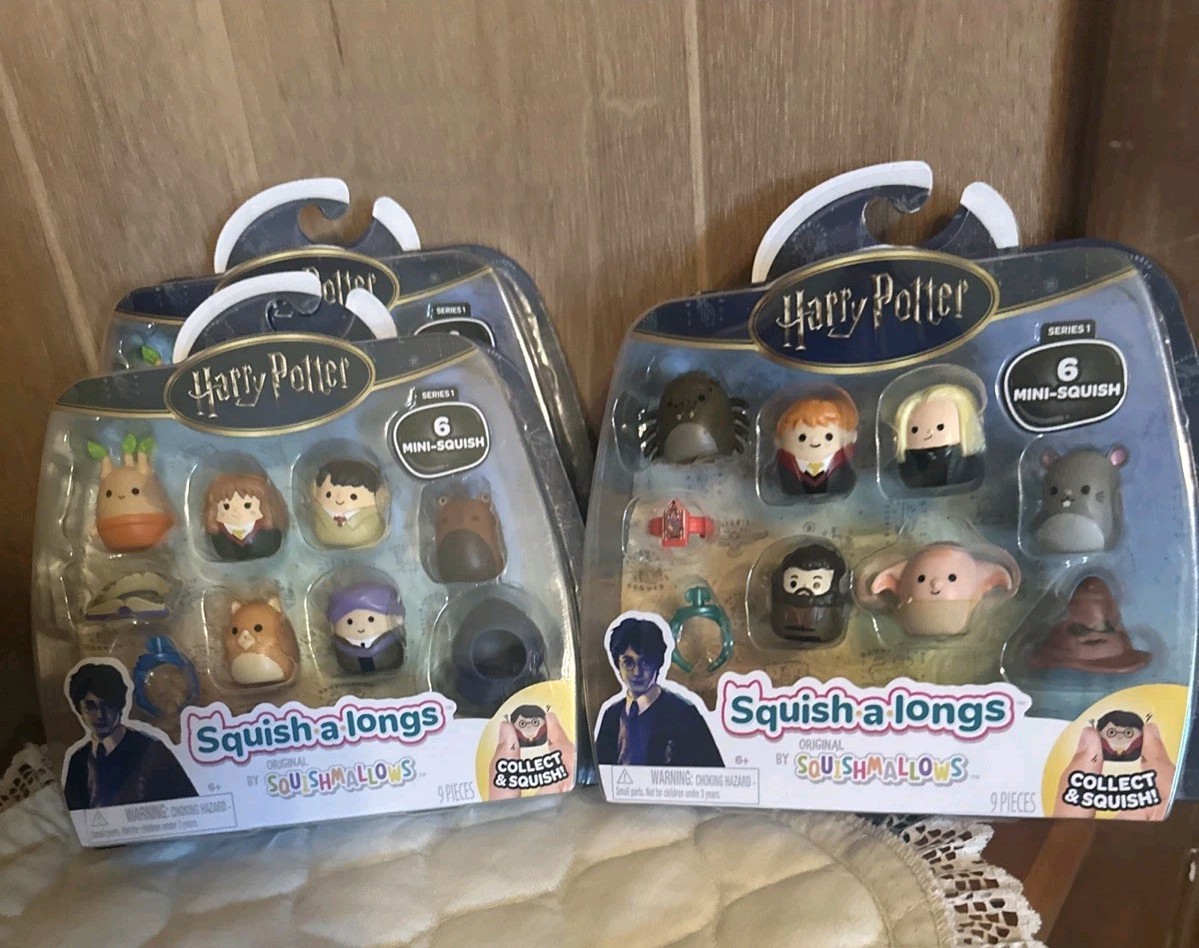 Harry Potter Squish-a-longs Mini-Squish + Acc. X 3 Both Sets In Series 1 (NEW)