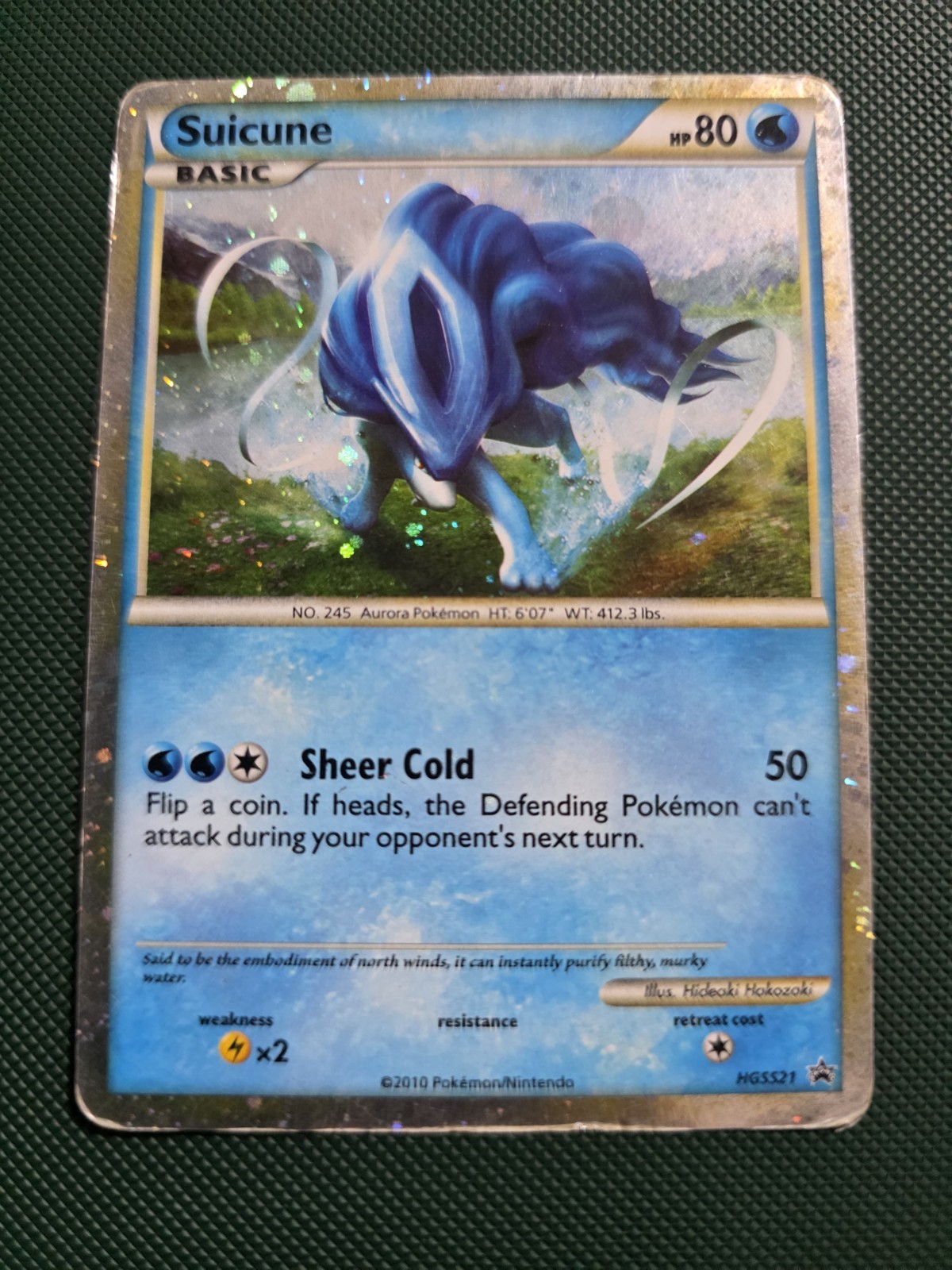 Pokemon TCG Suicune HGSS21 HGSS Holo Promo English Basic 80 HP Hideaki Hakozaki