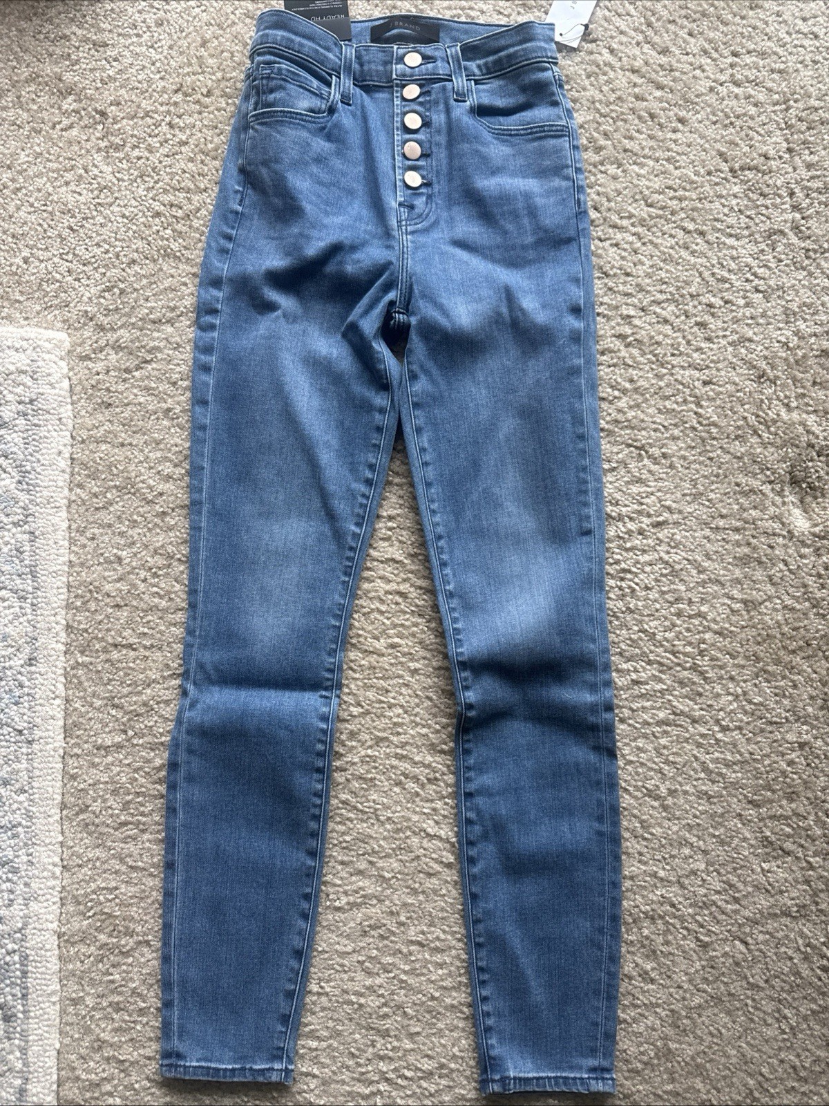 J Brand Lillie High-Rise Skinny Crop Jeans Vivacious Wash Button-Fly Sz. 23