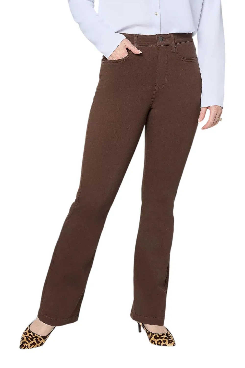 NYDJ Women's Sure Stretch High-Rise Barbara Bootcut Jeans Chocolate NYDJ Women's Sure Stretch High-Rise Barbara Bootcut Jeans Chocolate