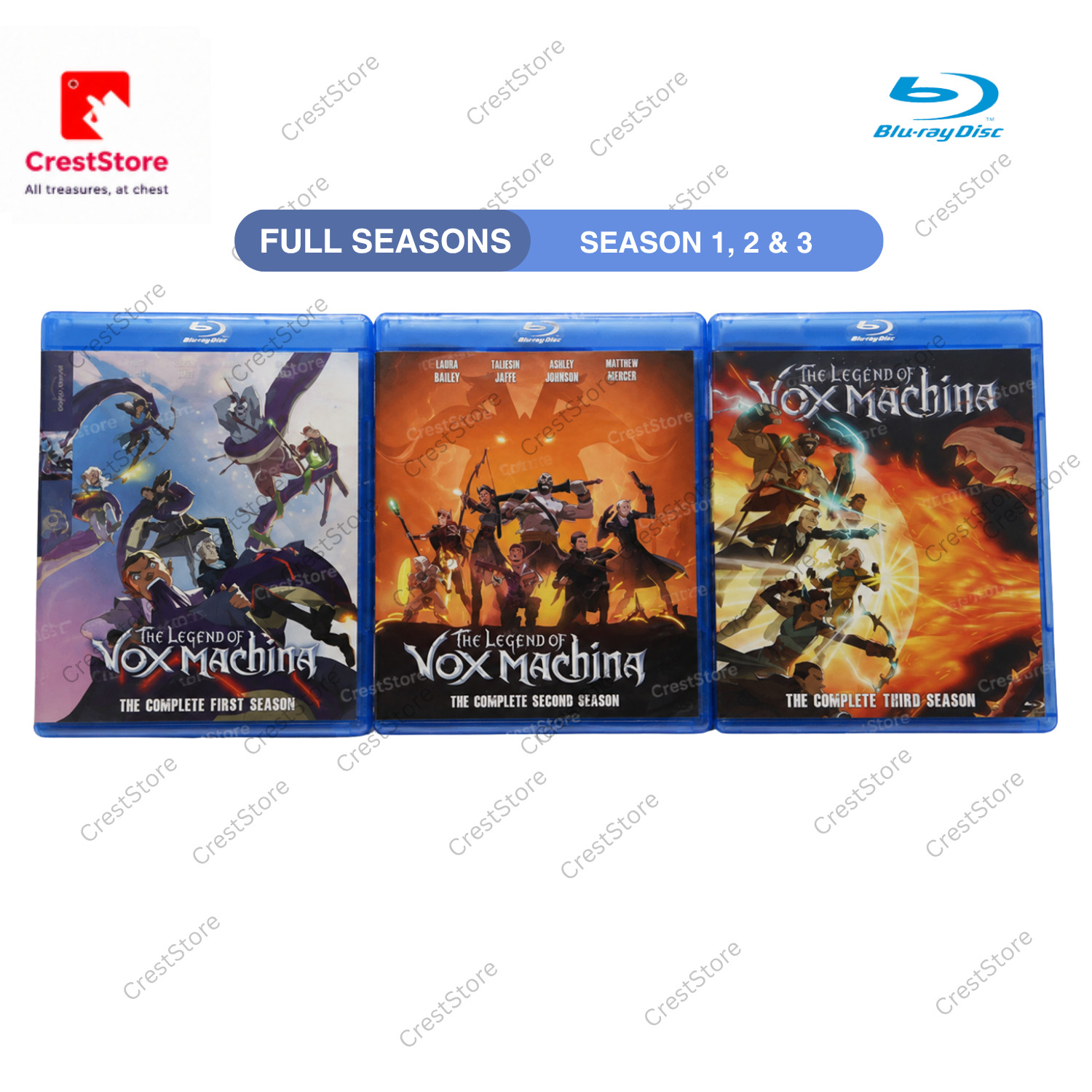 The Legend of Vox Machina Complete Seasons 1-3 Blu-ray 6 Disc Region Free