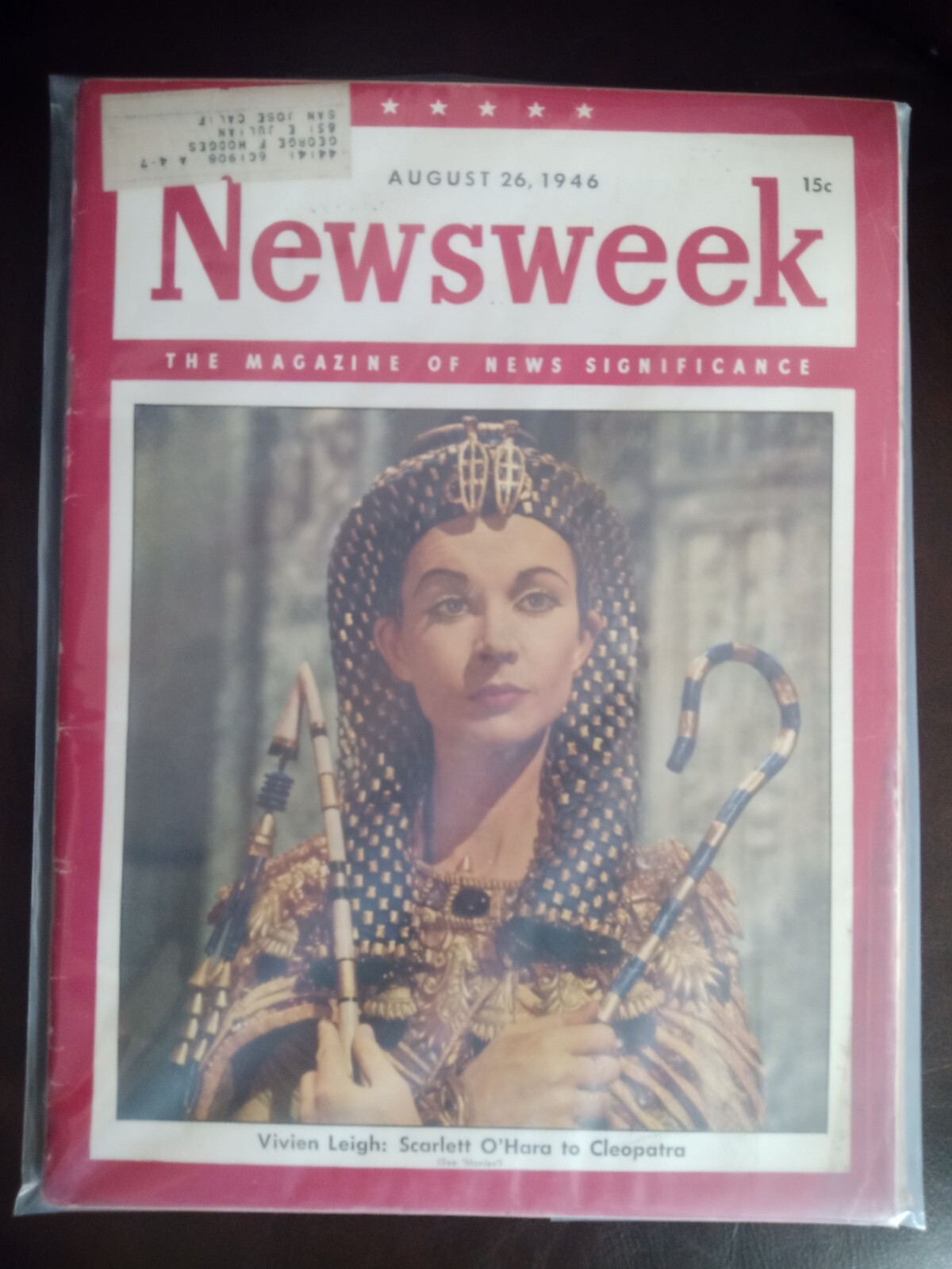 VINTAGE Newsweek Aug 26, 1946: VIVIEN LEIGH Scarlett O\'Hara to Cleopatra. RARE