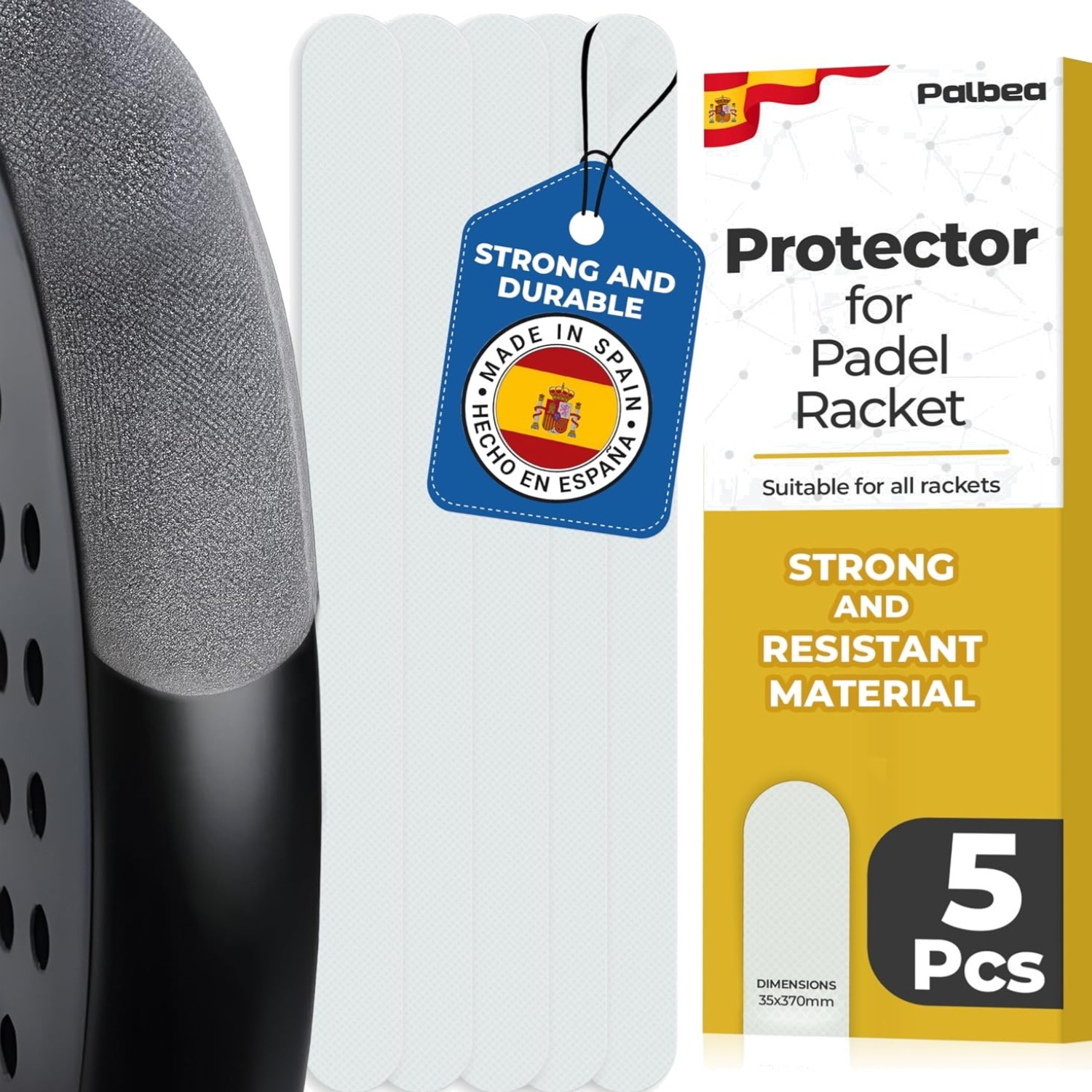 Transparent Padel Racket Protector - Pack of 1/2/3/5 - Rough & Lightweight Fr...